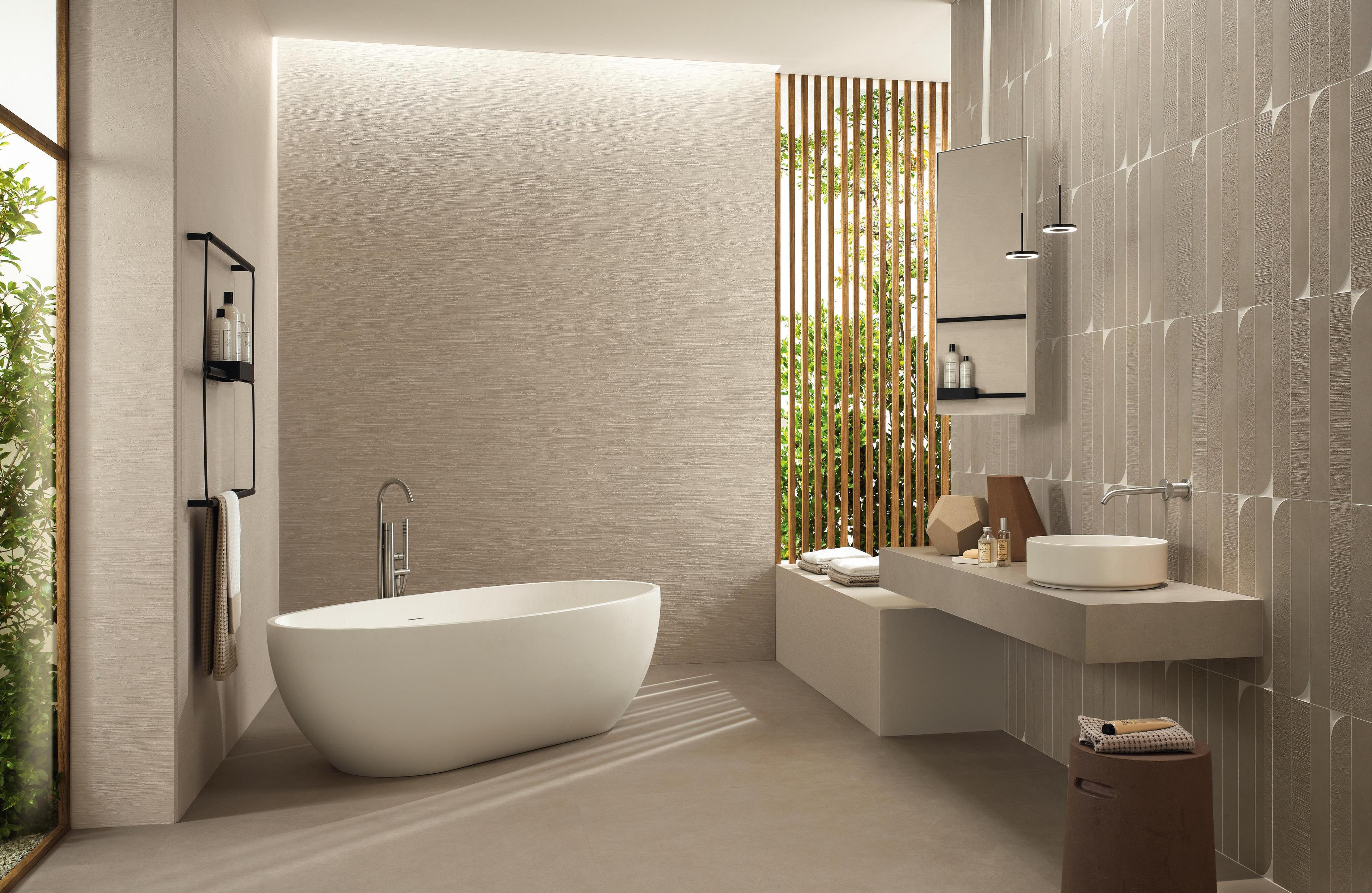 Pavimento e Rivestimento Bagno Effetto terra cruda Bianco