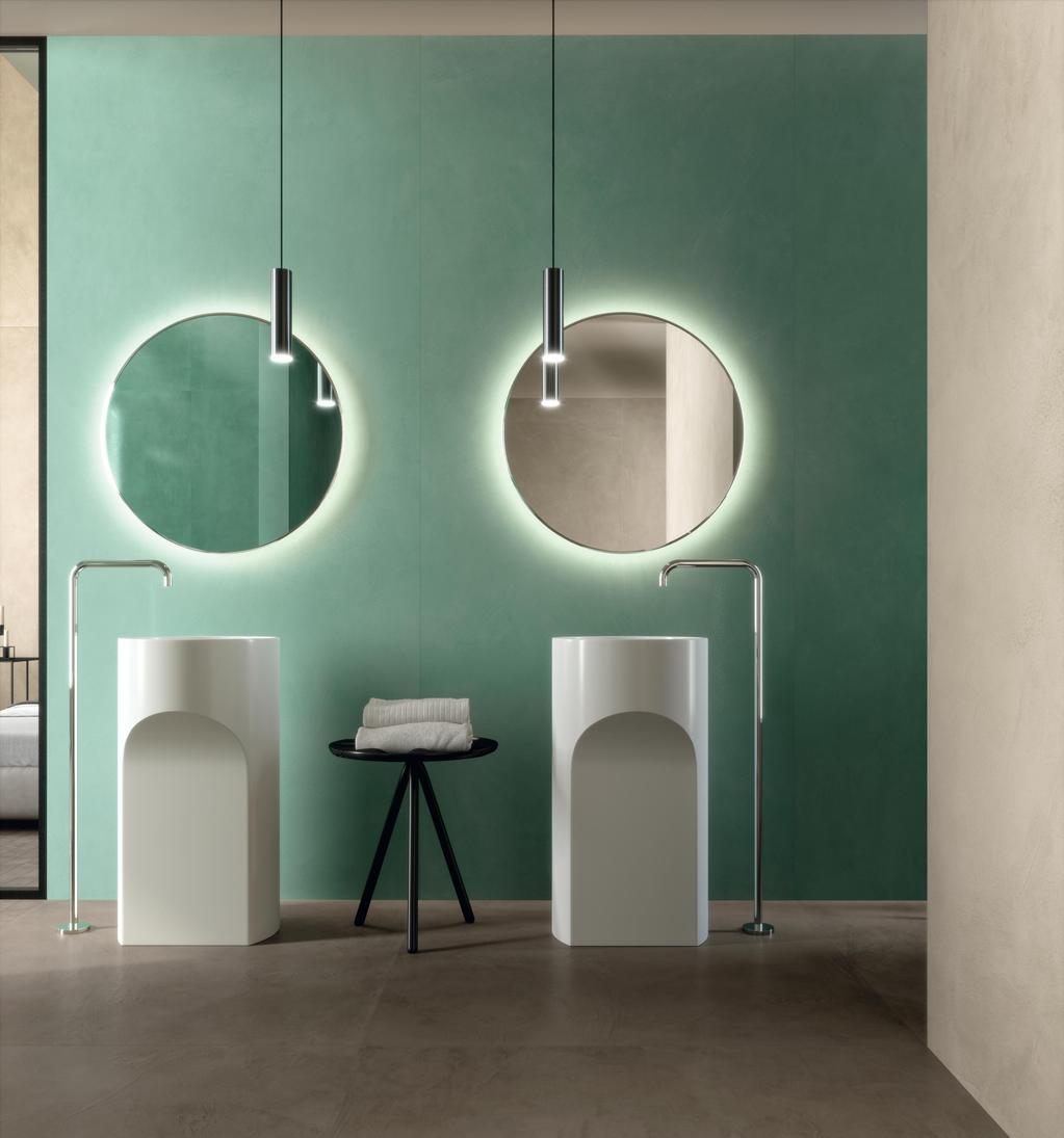 Piastrelle grande formato Bagno Effetto resina Verde
