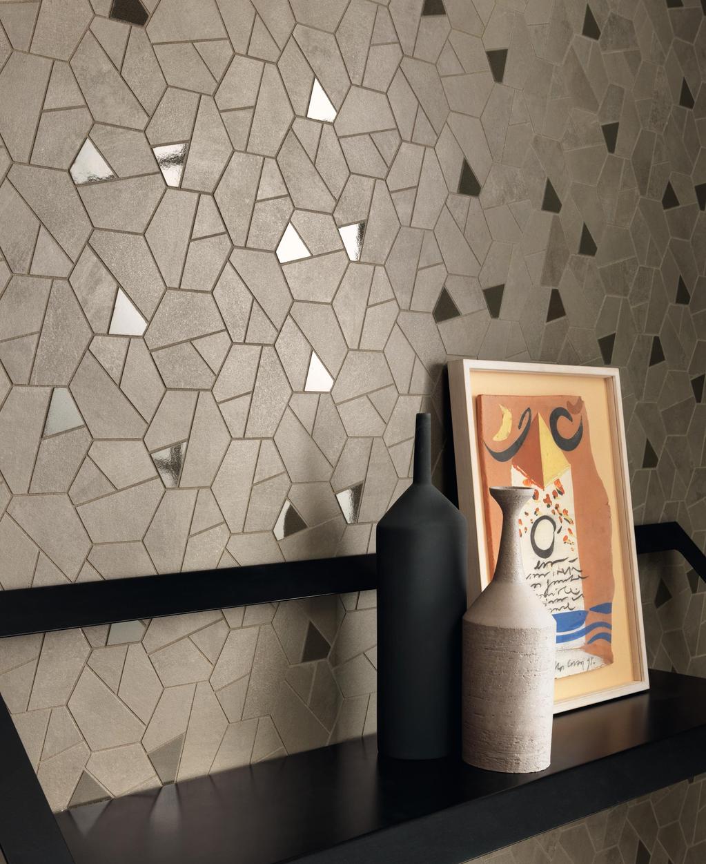 Mosaico Soggiorno Effetto cemento Grigio