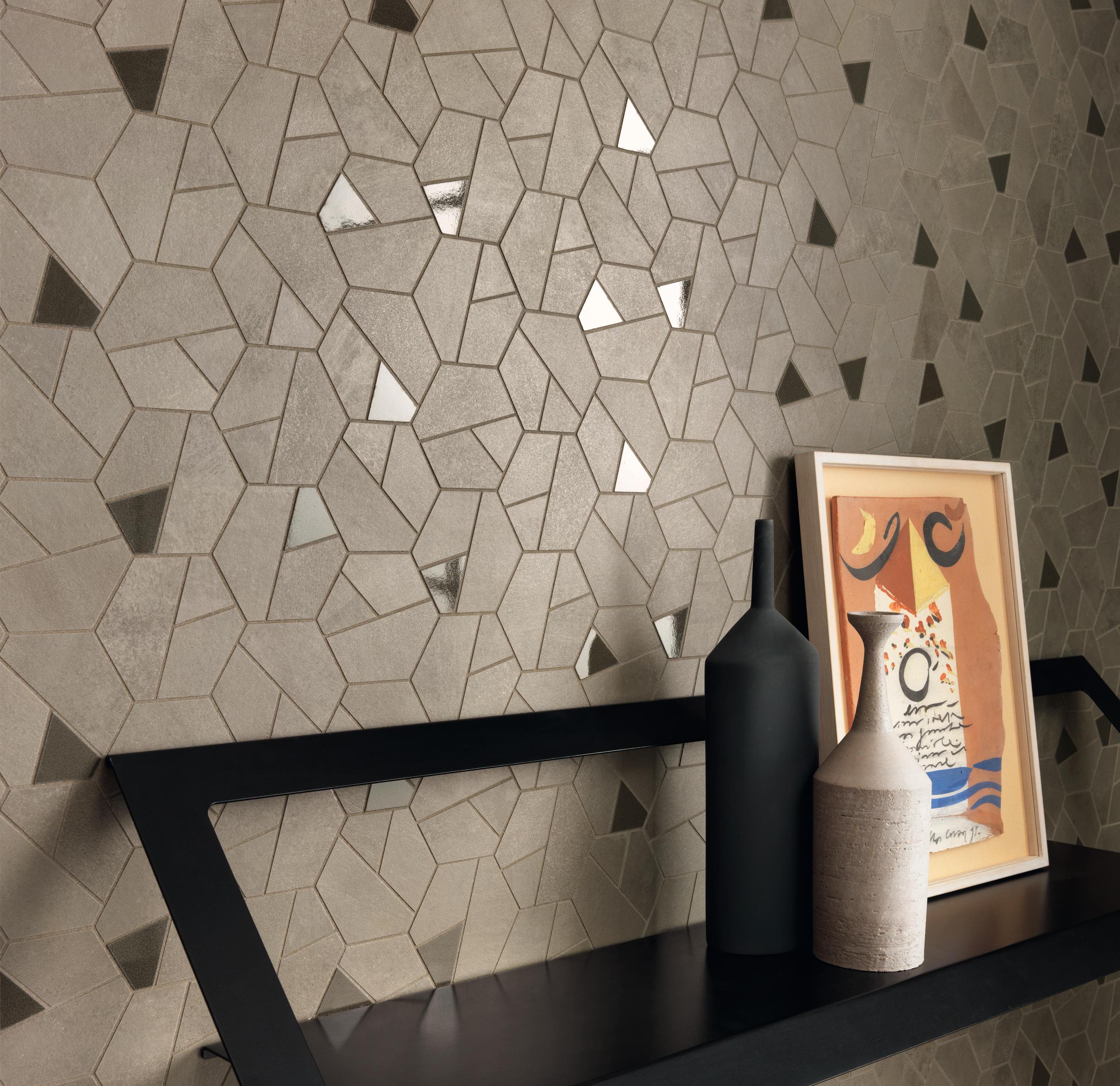 Mosaico Soggiorno Effetto cemento Grigio