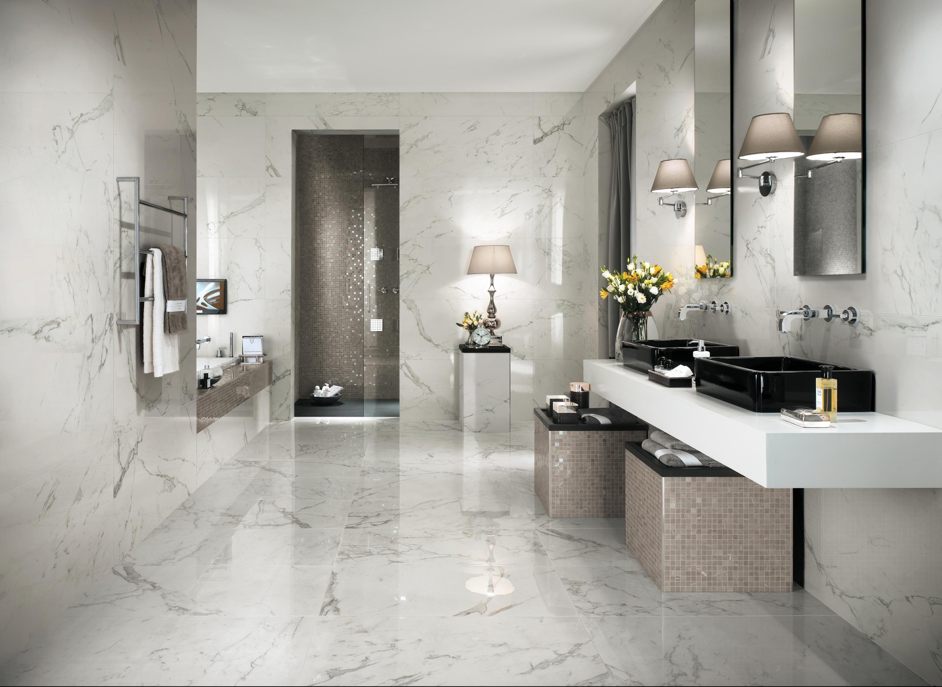 Bathroom tiles white color Atlas Concorde