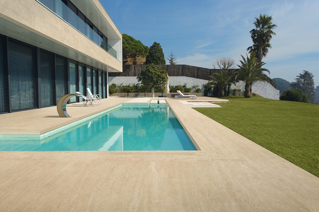 Piastrelle per esterno Effetto travertino Beige