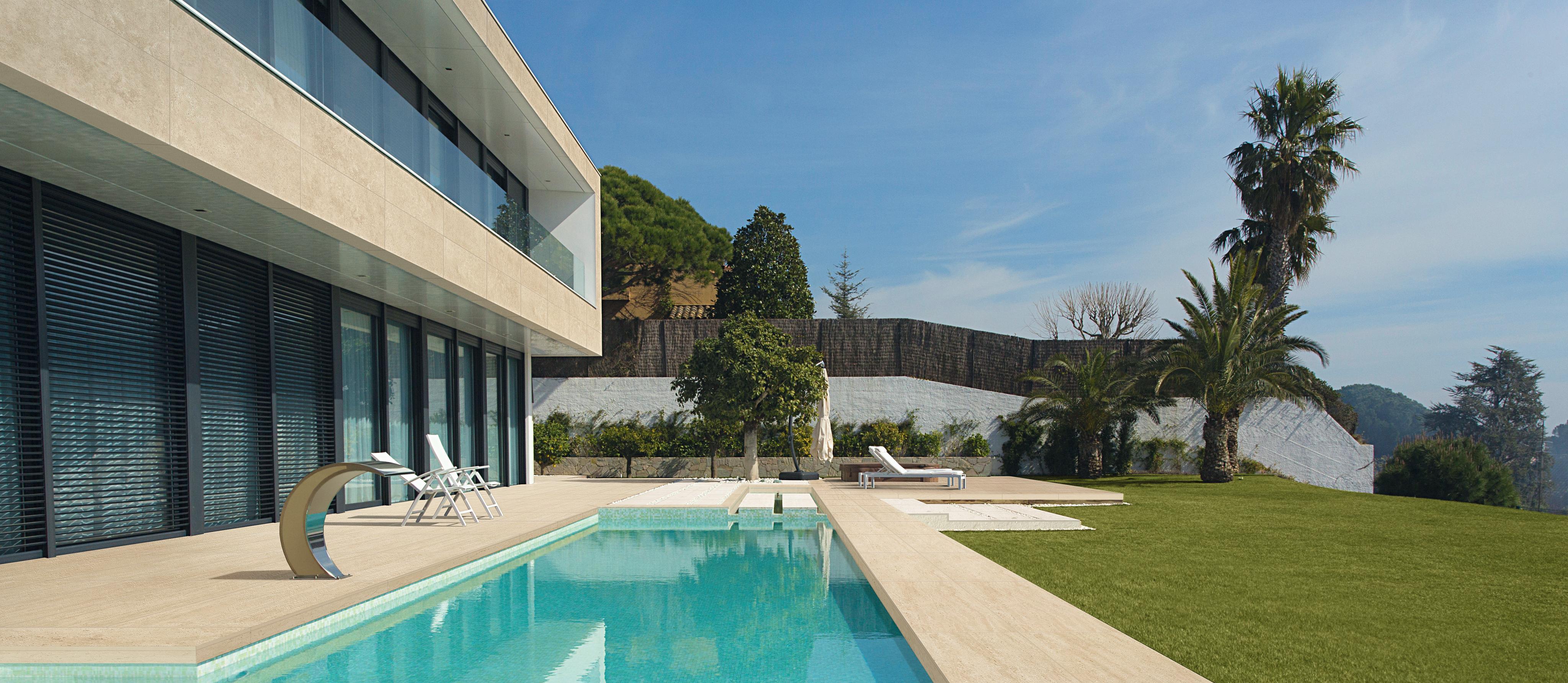 Piastrelle per esterno Effetto travertino Beige