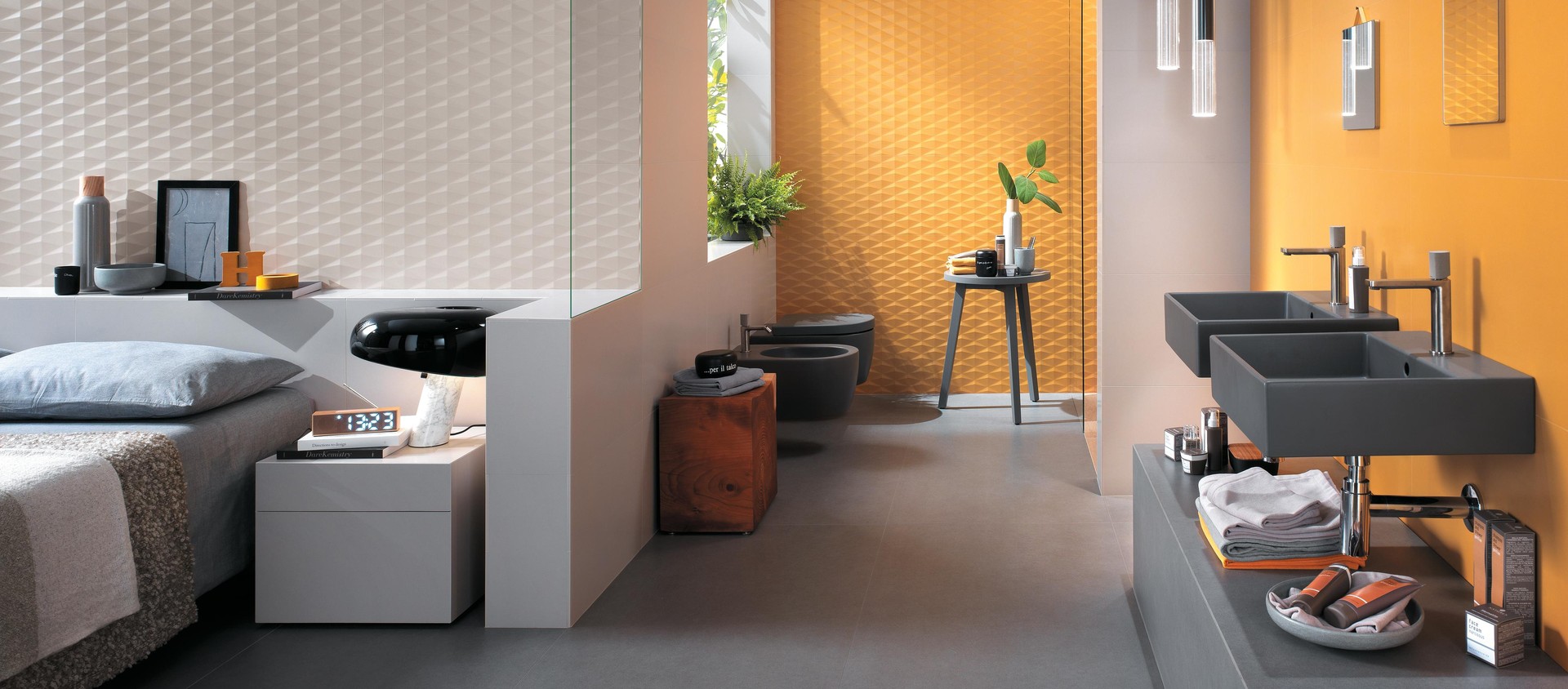 3D Stars Light Dove 40x80, Light Dove 40x80, 3D Stars Yellow 40x80, Yellow 40x80, Lead Matte 75x150, Nid Cashmere Matte 15x90