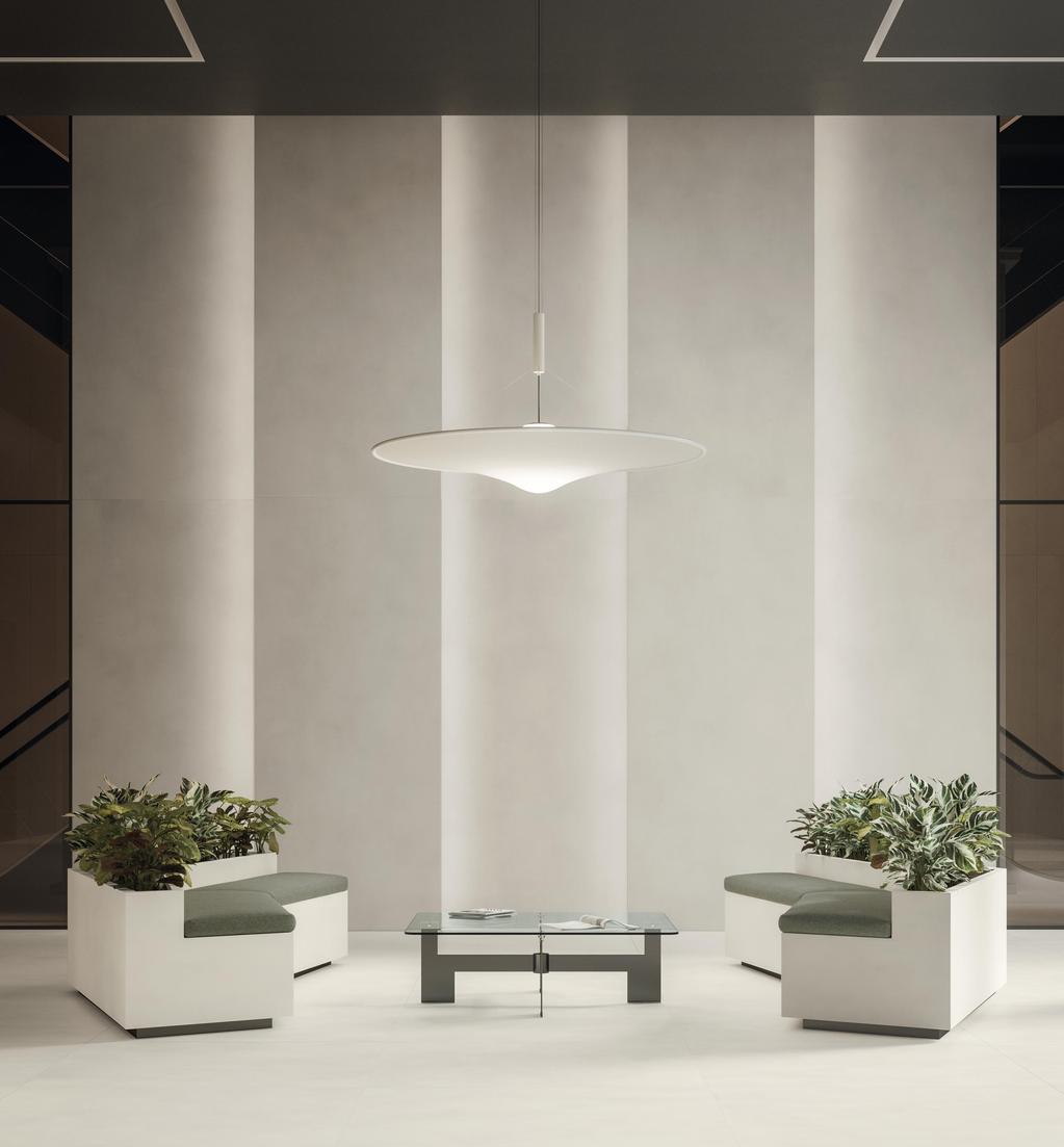 Piastrelle grande formato Showroom Effetto cemento Bianco