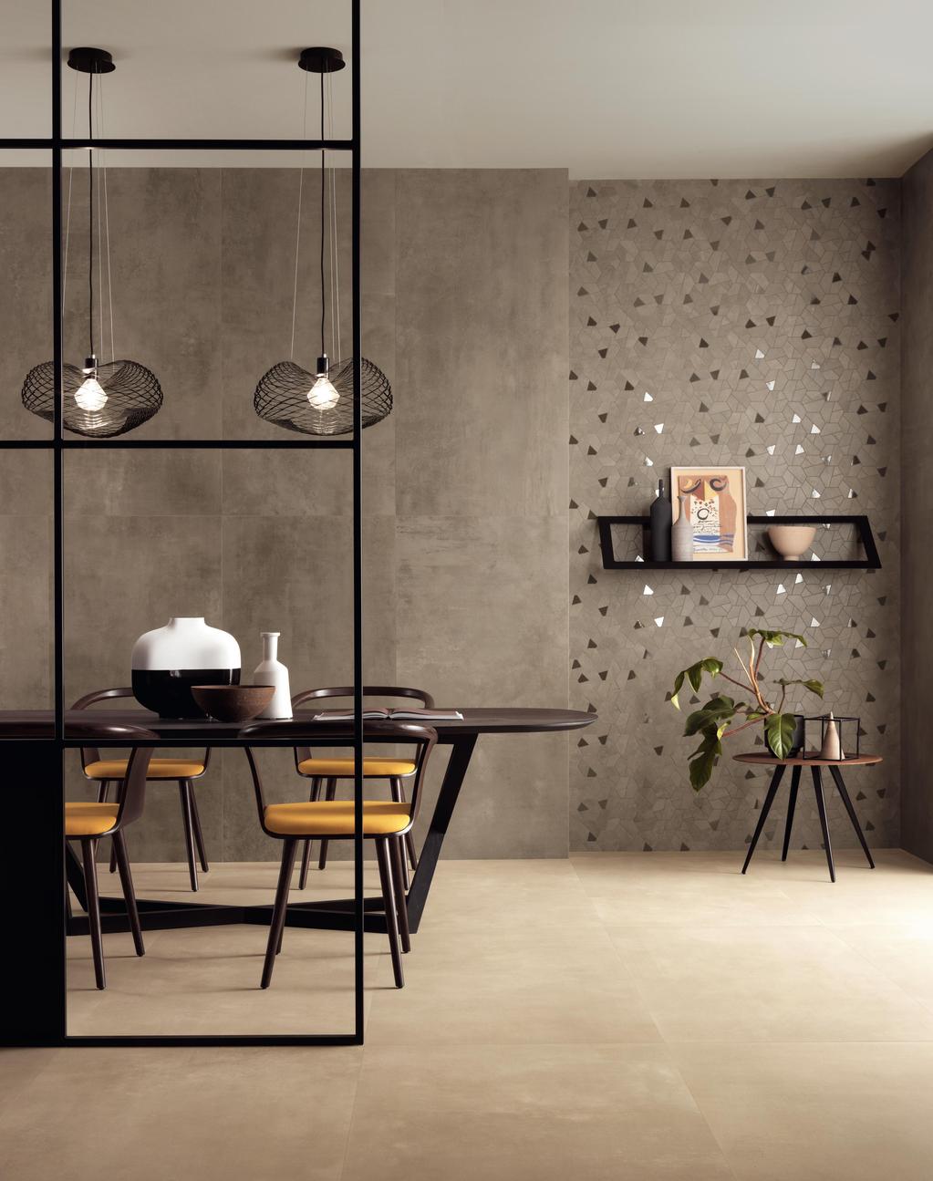 Pavimento e Rivestimento Soggiorno Effetto cemento Beige