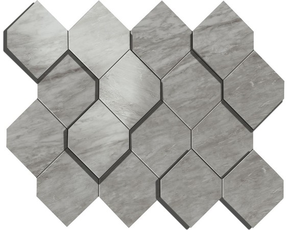 AtlasConcorde MarvelStone BardiglioGrey MosaicoEsagono3D 28.2x35.3 AS39 R