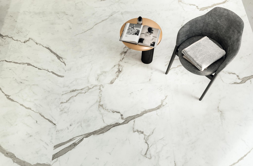 Pavimento in Gres Porcellanato Bagno Effetto marmo Bianco