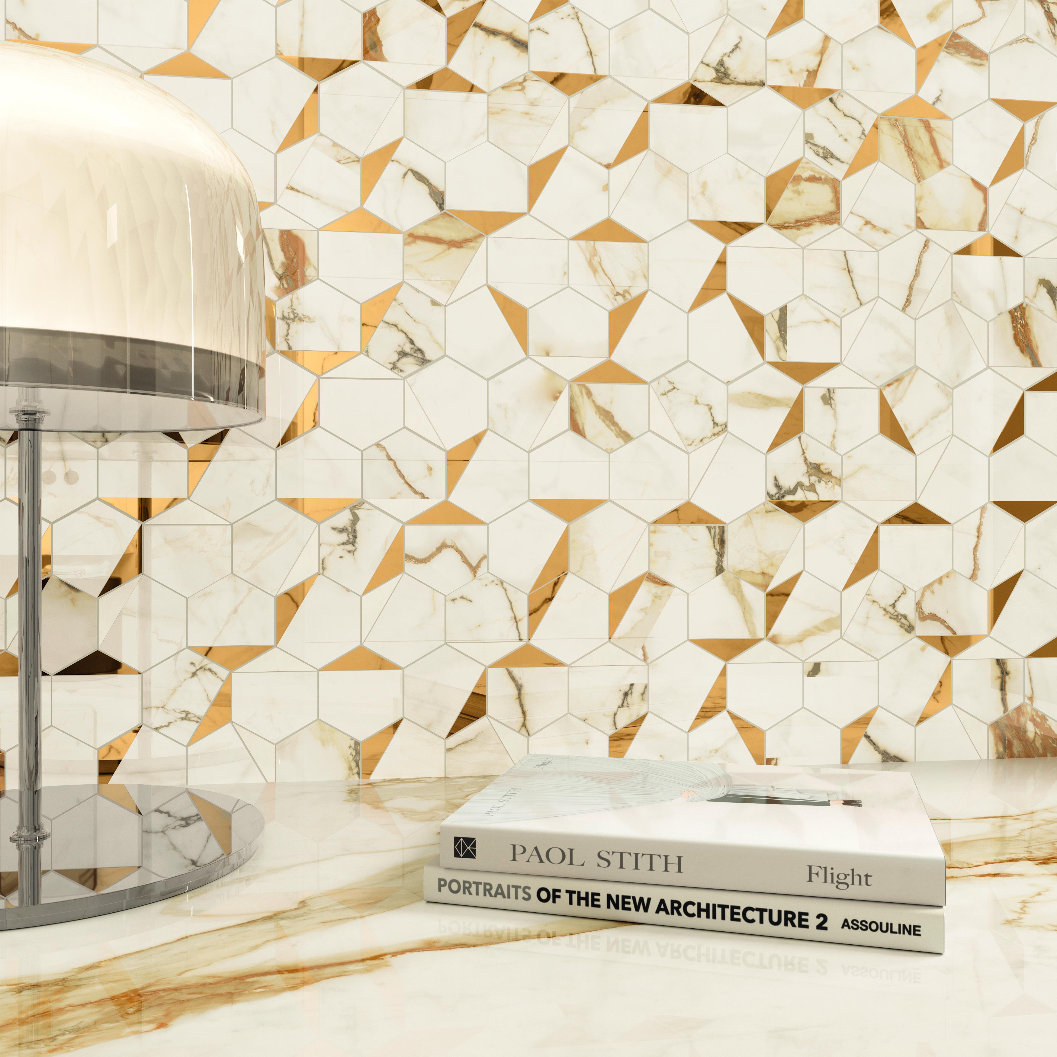 Mosaico Bagno Effetto marmo Bianco