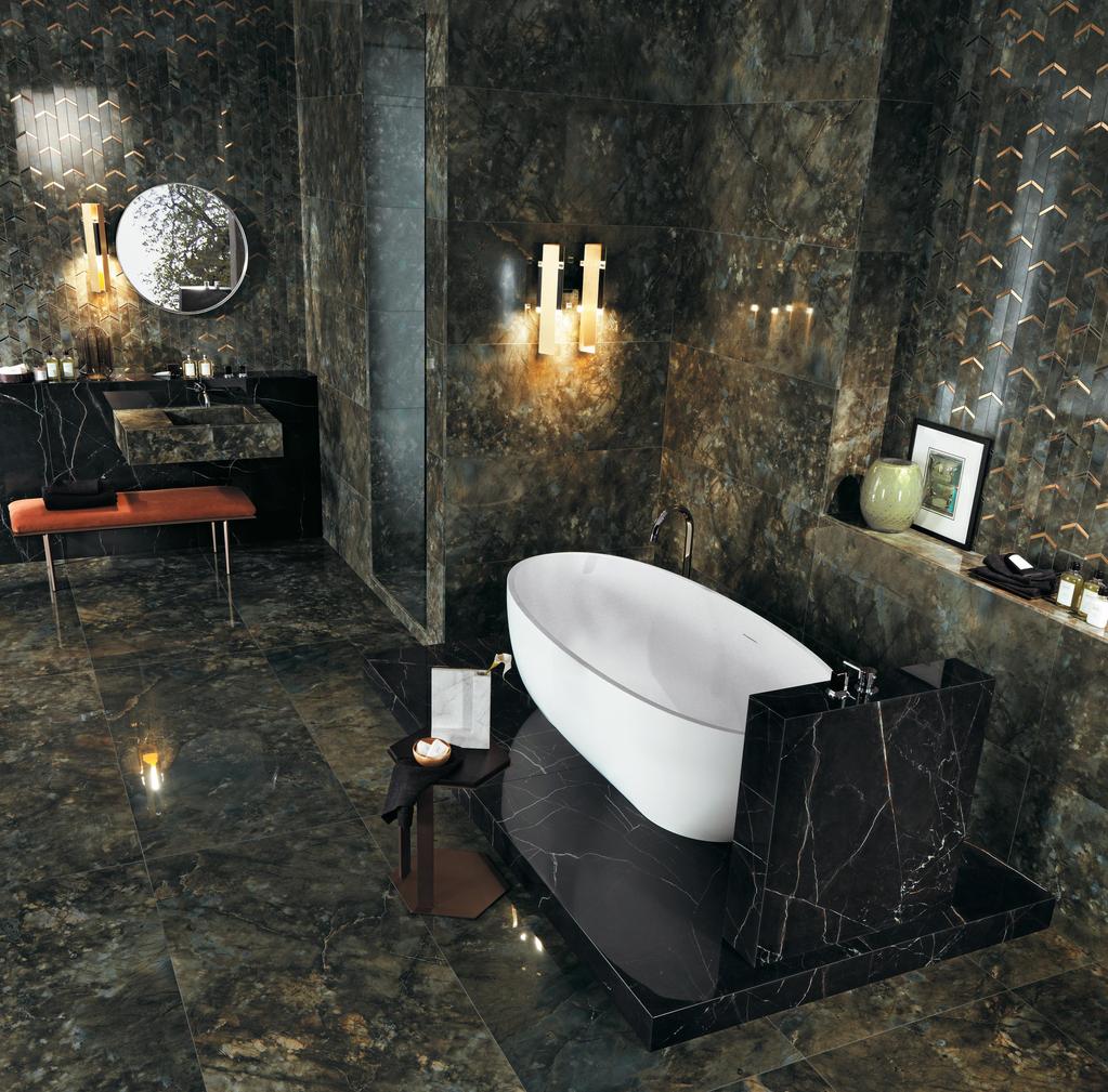 Pavimento e Rivestimento Bagno Effetto marmo Verde