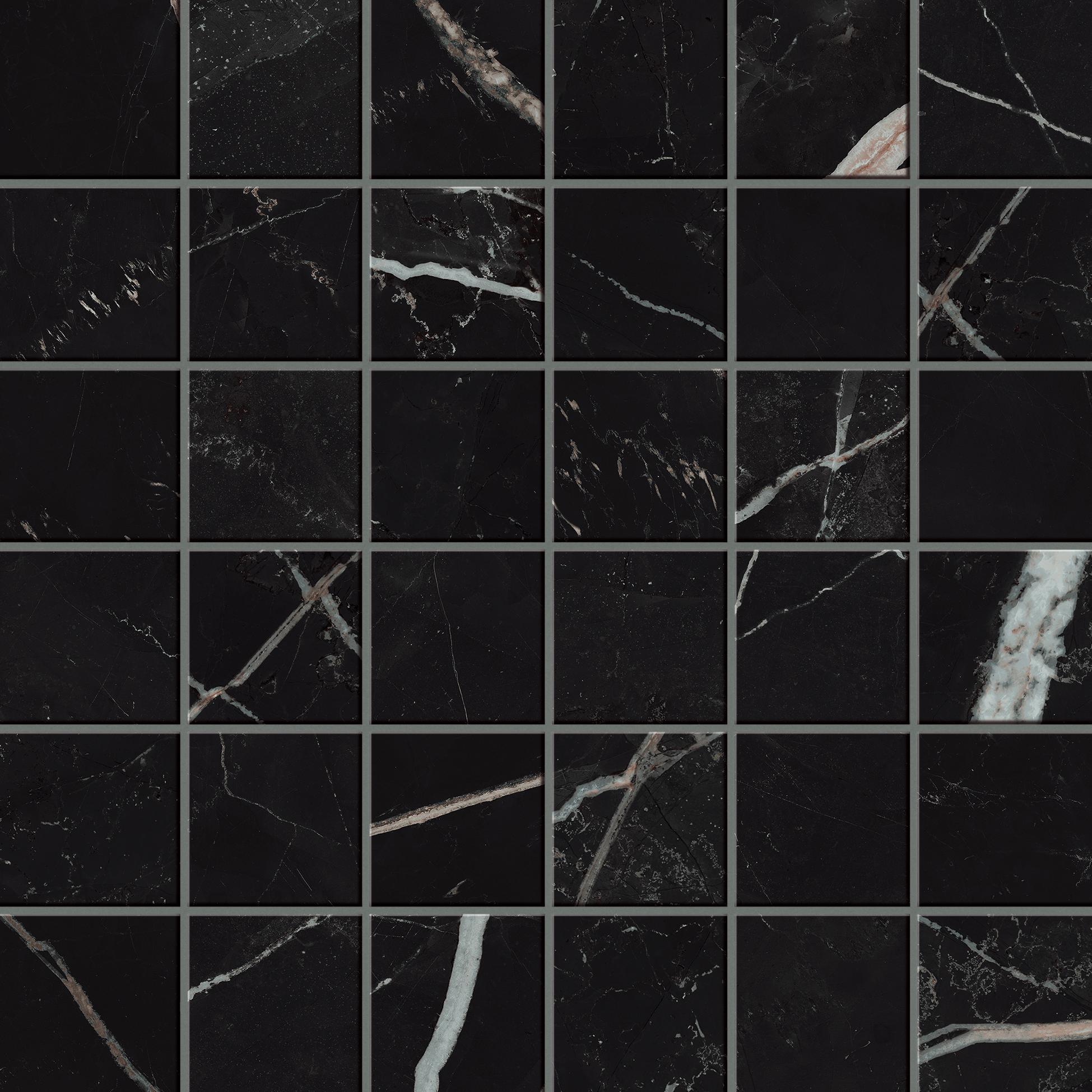 Empire Calacatta Black Mosaic 30x30 Полированная, Черный, 30x30