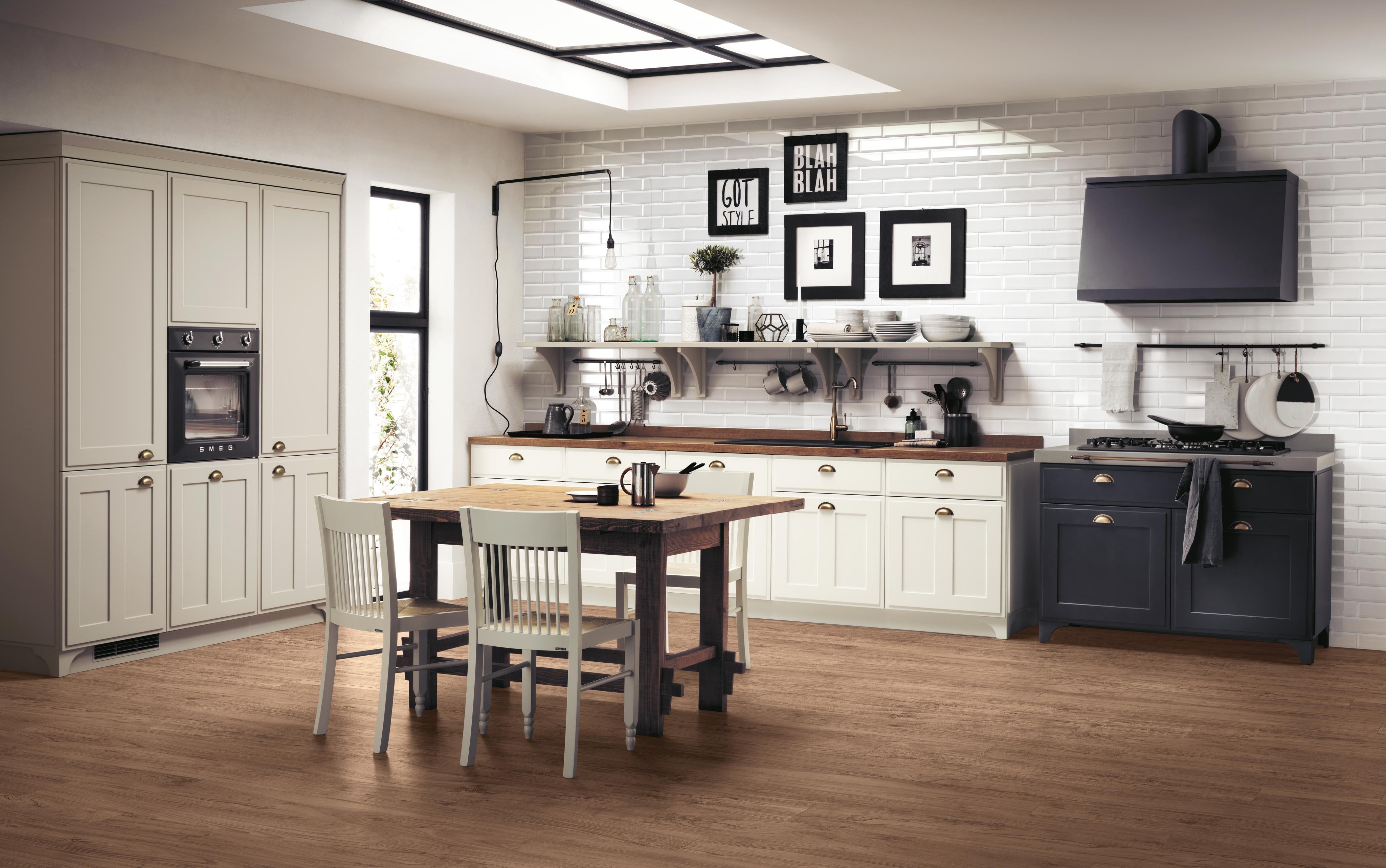 Brick White Bevel, Etic Noce Hickory