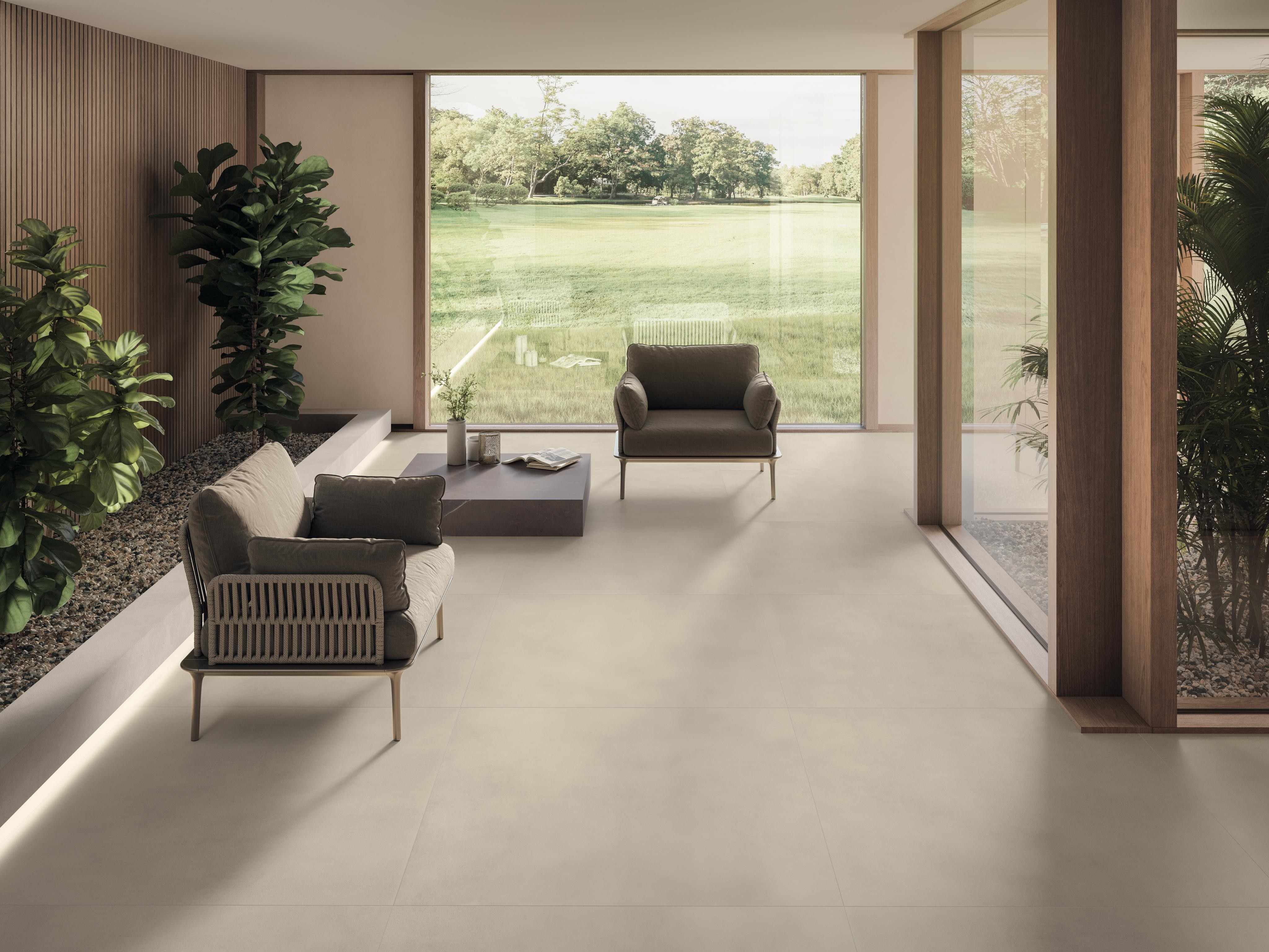 Piastrelle grande formato Spa Effetto cemento Beige