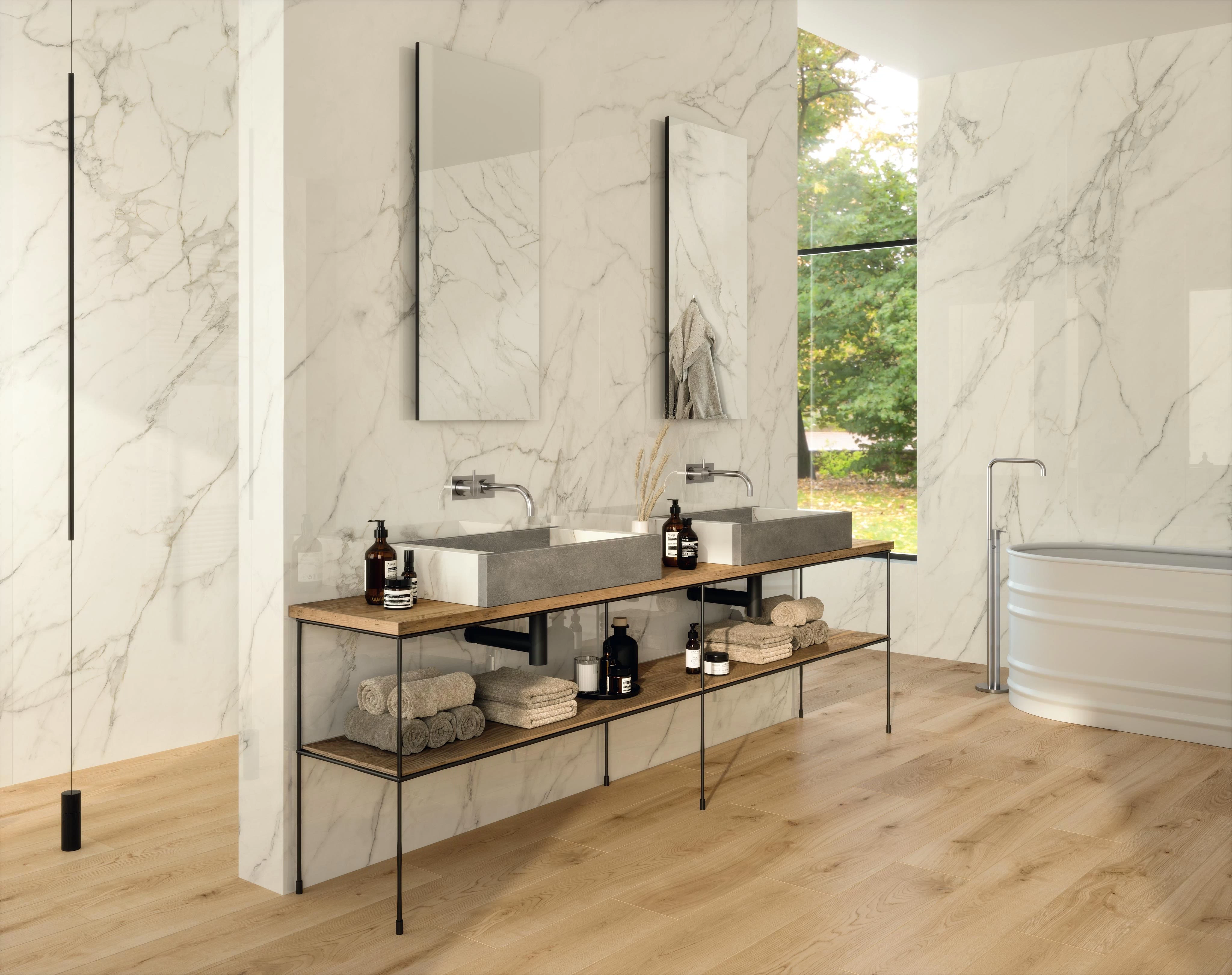 AtlasConcorde Habitat-Dialogo 004 00 Boost Smoke Calacatta Extra Exence Almond