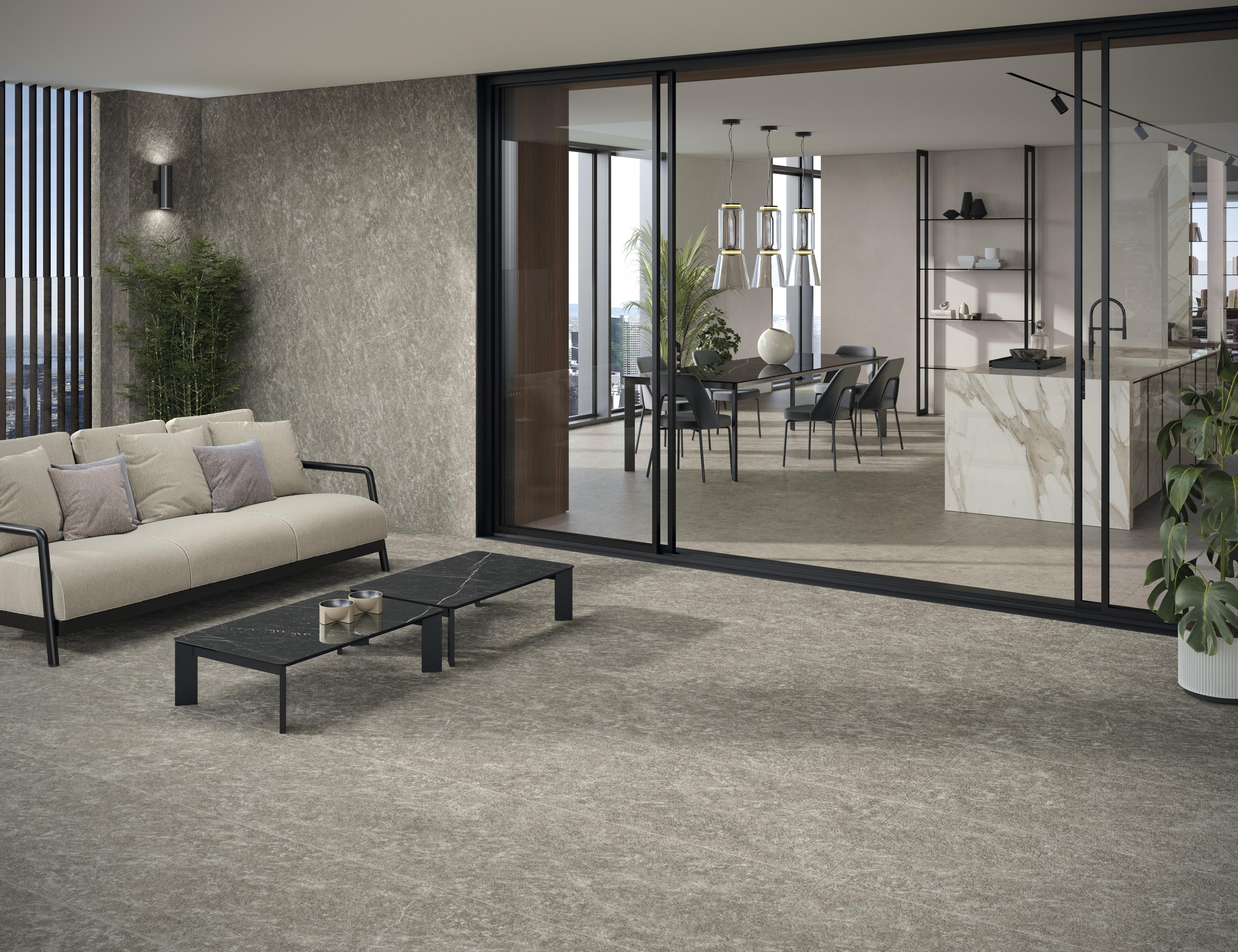 Piastrelle per esterno grande formato Effetto marmo Grigio