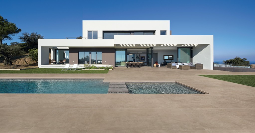 Piastrelle per esterno grande formato Effetto cemento Beige