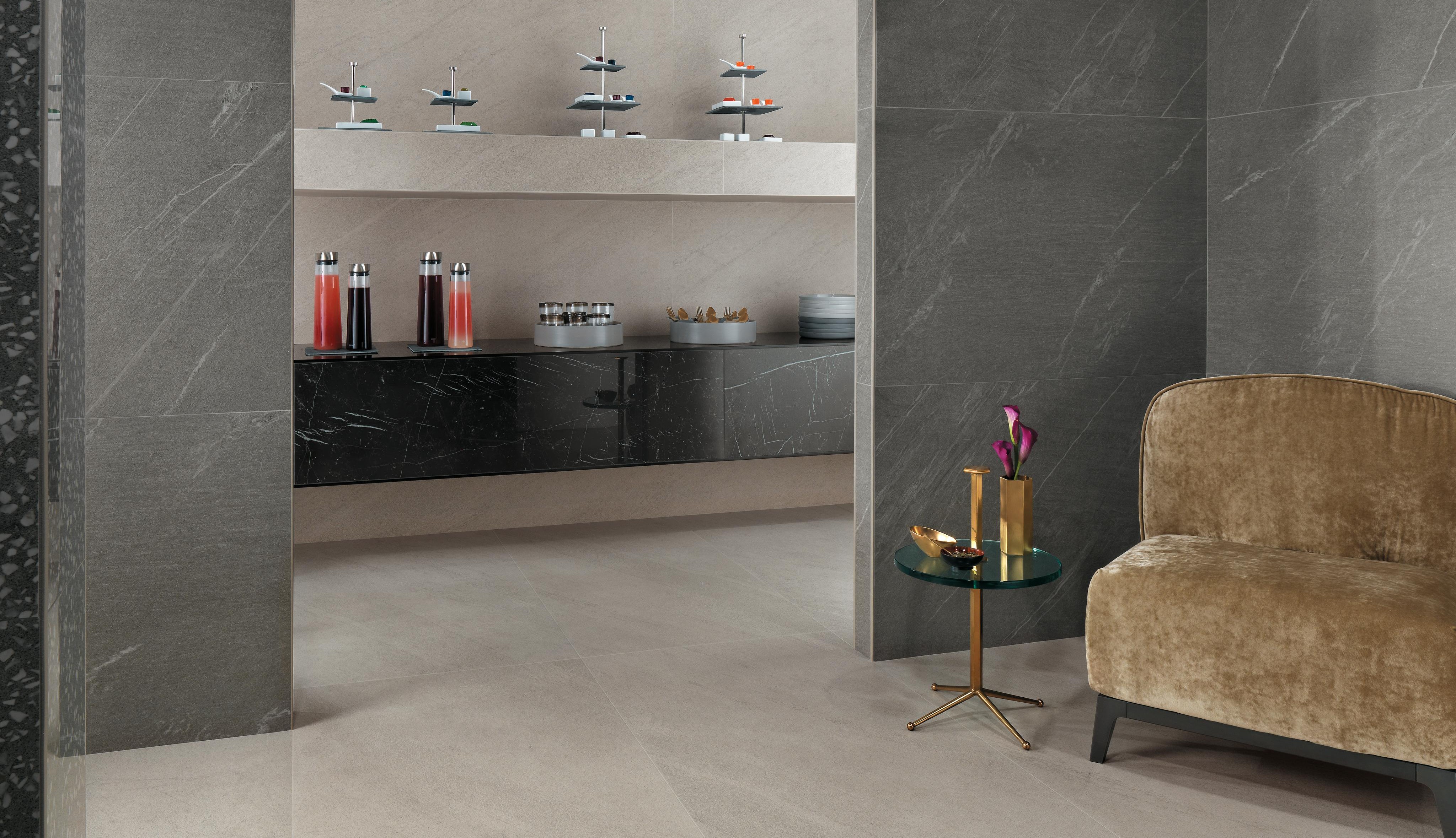 Marvel Cardoso Elegant, Marvel Clauzetto White, Marvel Nero Marquina Lappato, Marvel Terrazzo Grey Lappato