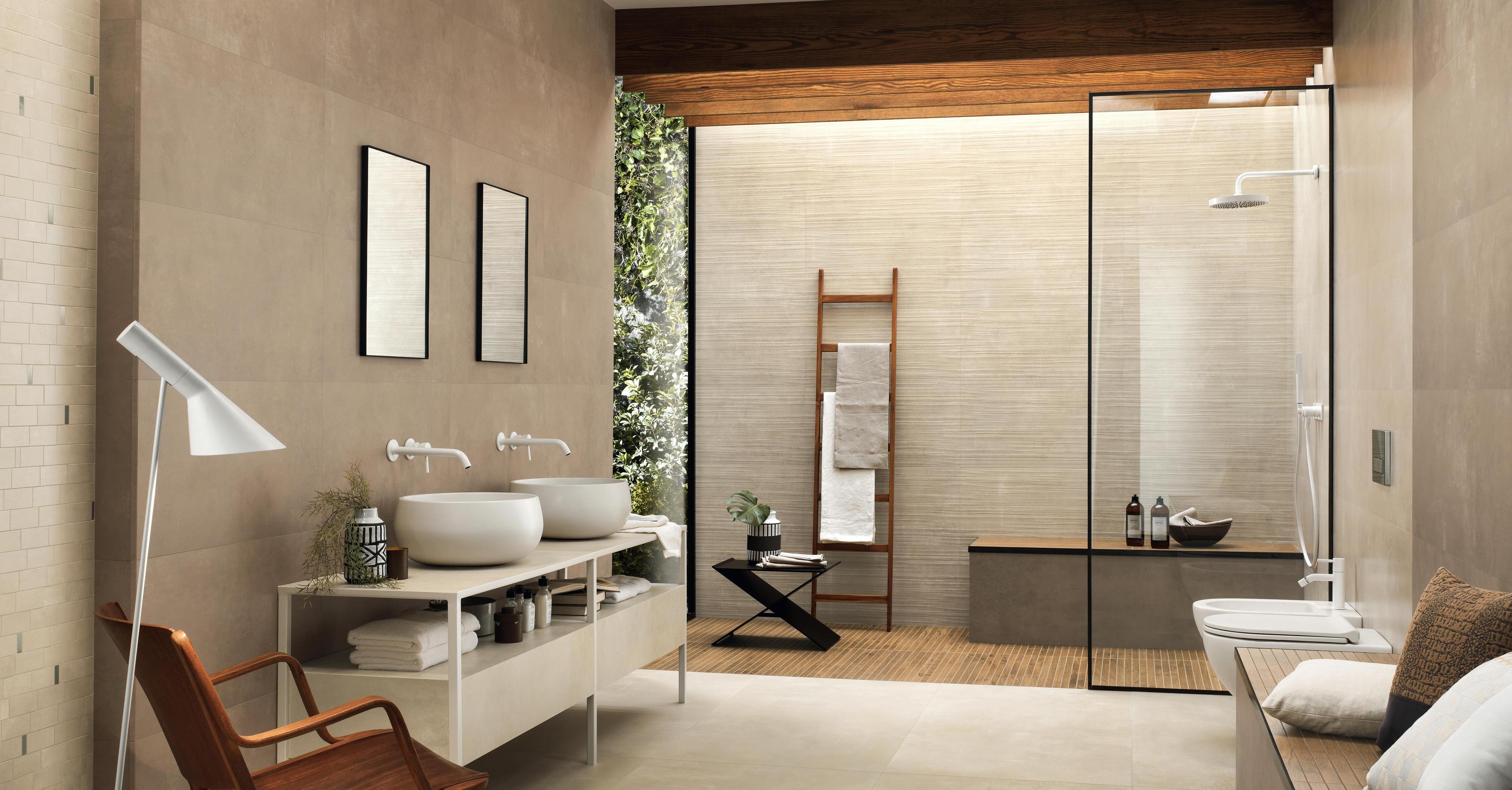 Pavimento e Rivestimento Bagno Effetto cemento Bianco