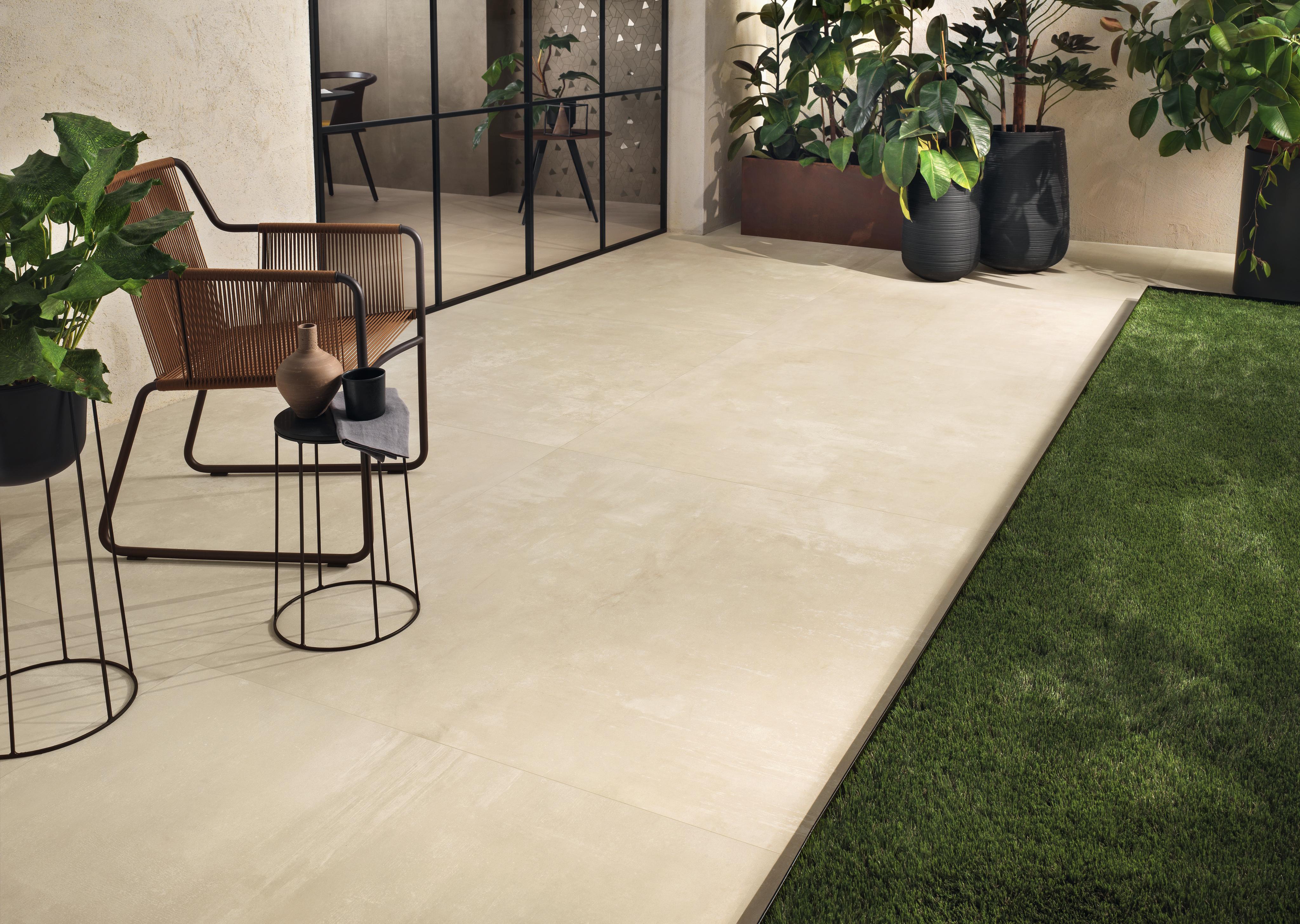 Piastrelle per esterno Effetto cemento Beige