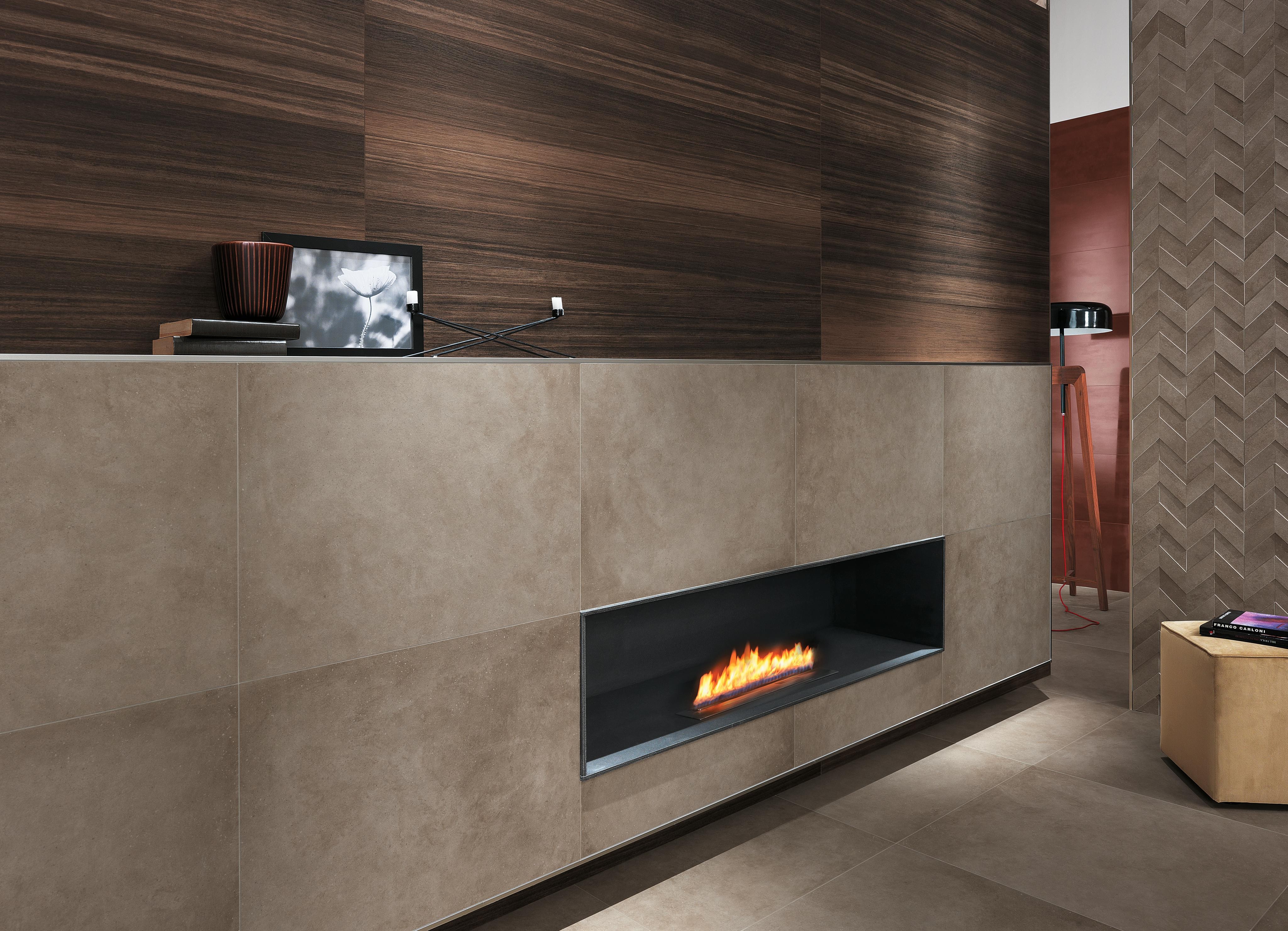 Dwell Rust, Dwell Greige, Dwell Off White, Dwell Greige Chevron 3D, Etic Eucalipto Smoked 25x150 cm
