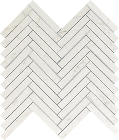 AtlasConcorde MarvelStone CarraraPure Herringbone 30.5x30 9SHC