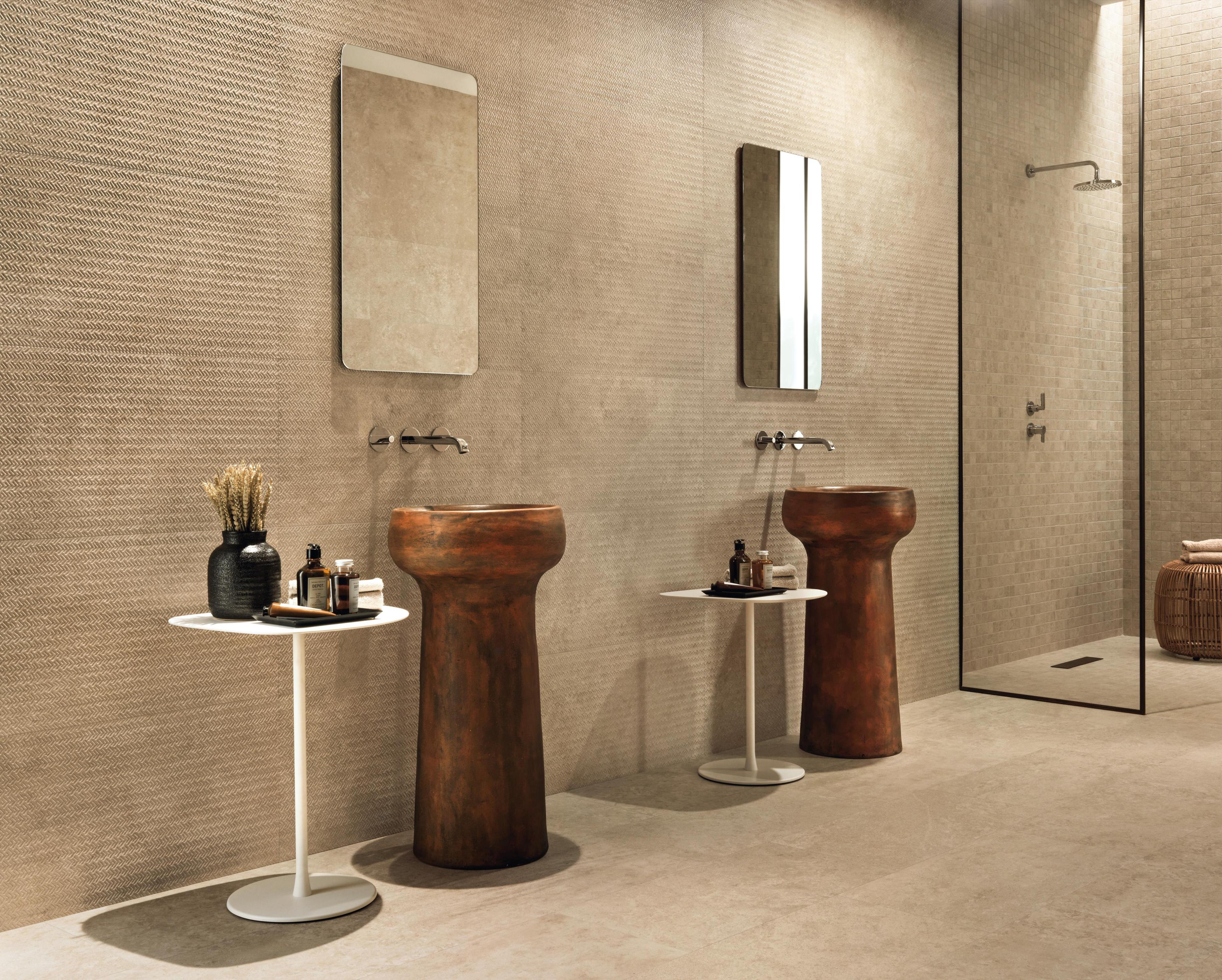 Rivestimento 3D Bagno Effetto pietra Beige