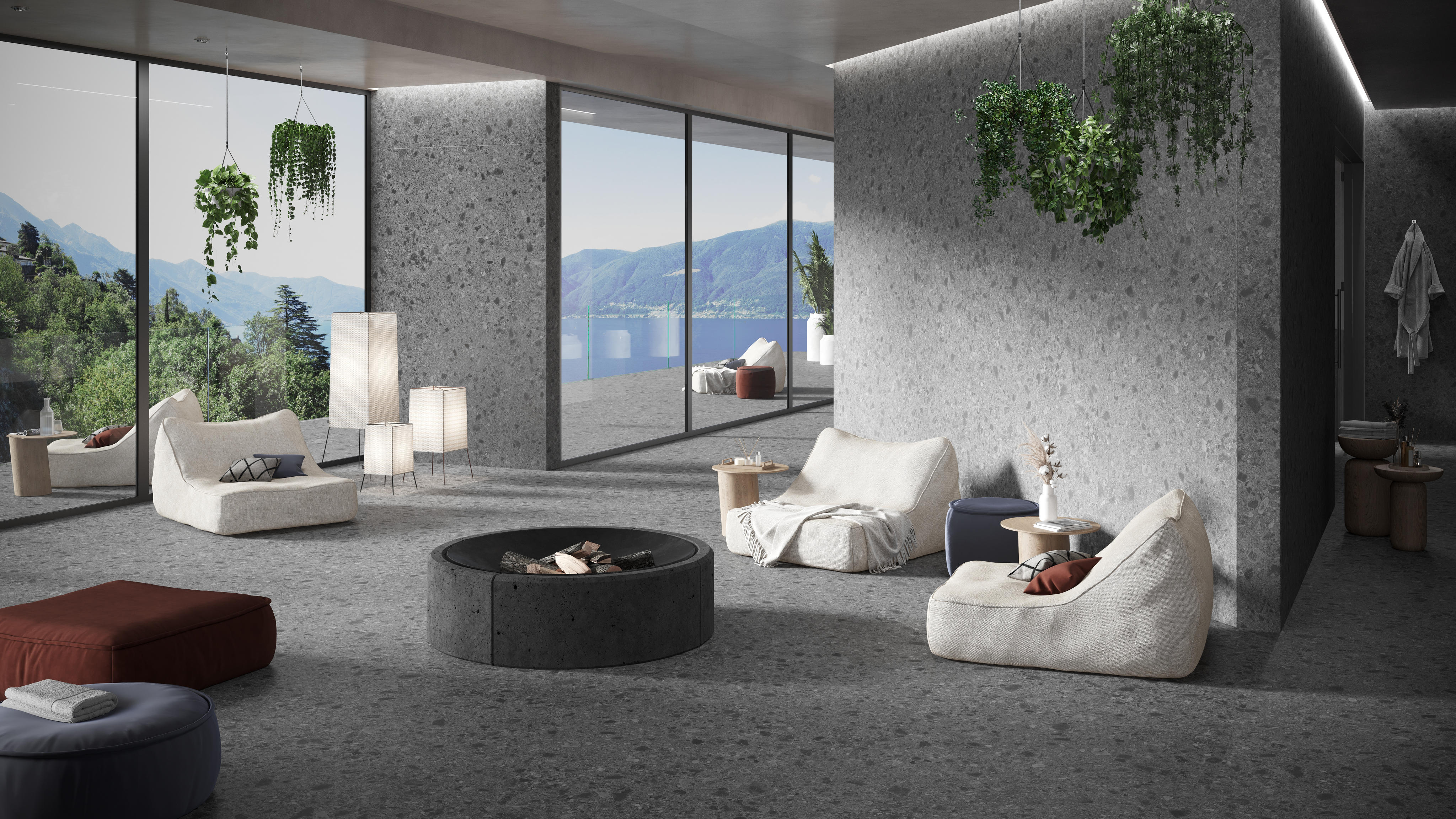Piastrelle grande formato SPA Effetto pietra Grigio
