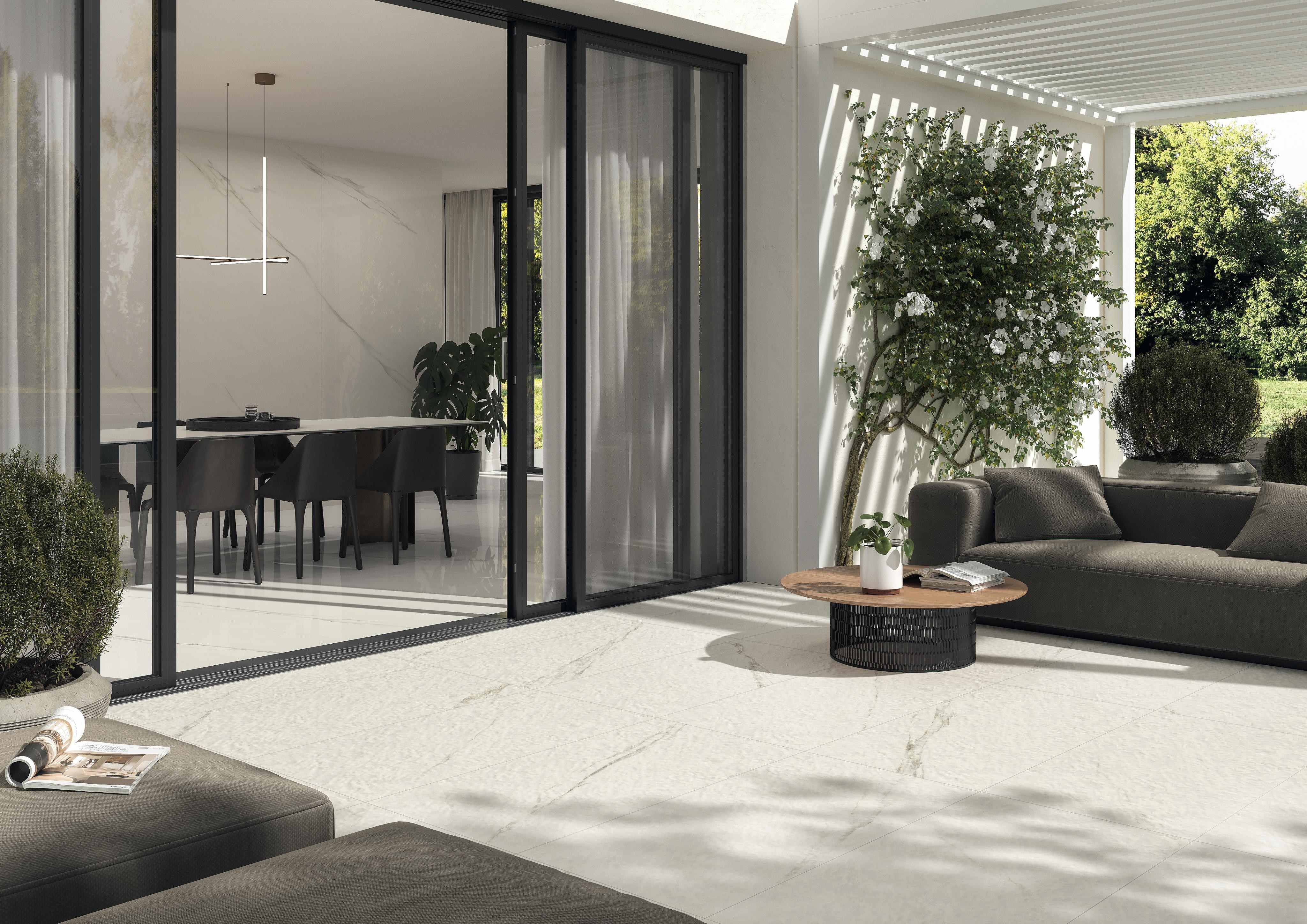 Piastrelle per esterno grande formato Effetto marmo Bianco