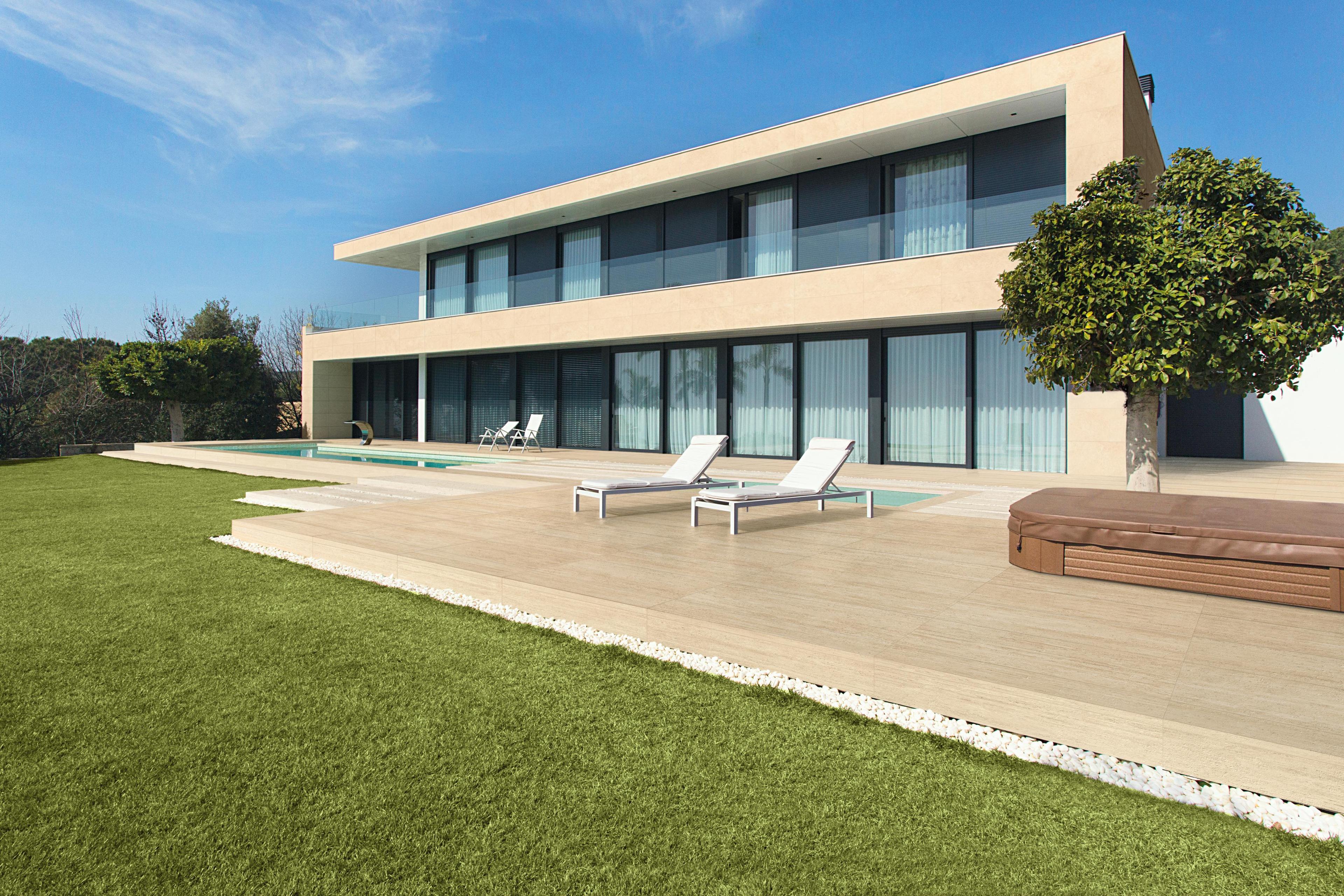 Piastrelle per esterno Effetto travertino Beige