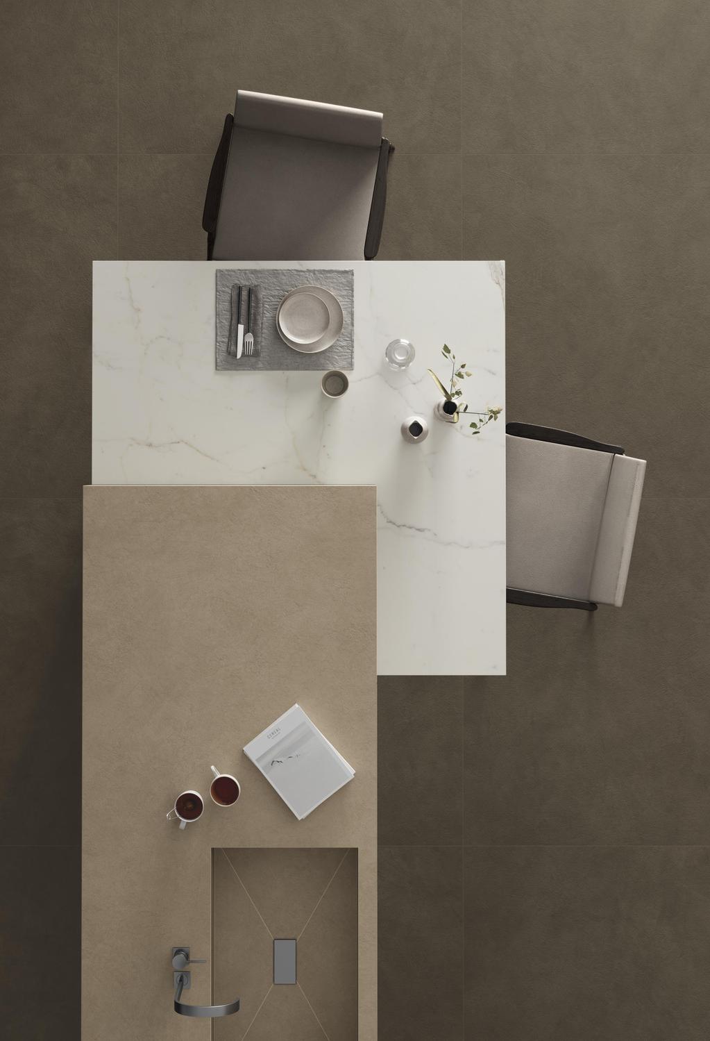 Pavimento in Gres Porcellanato Cucina Effetto terra cruda Marrone