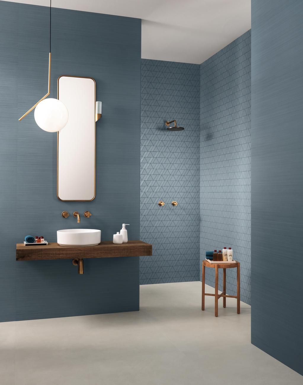 Rivestimento Bagno Effetto tinta unita Blu