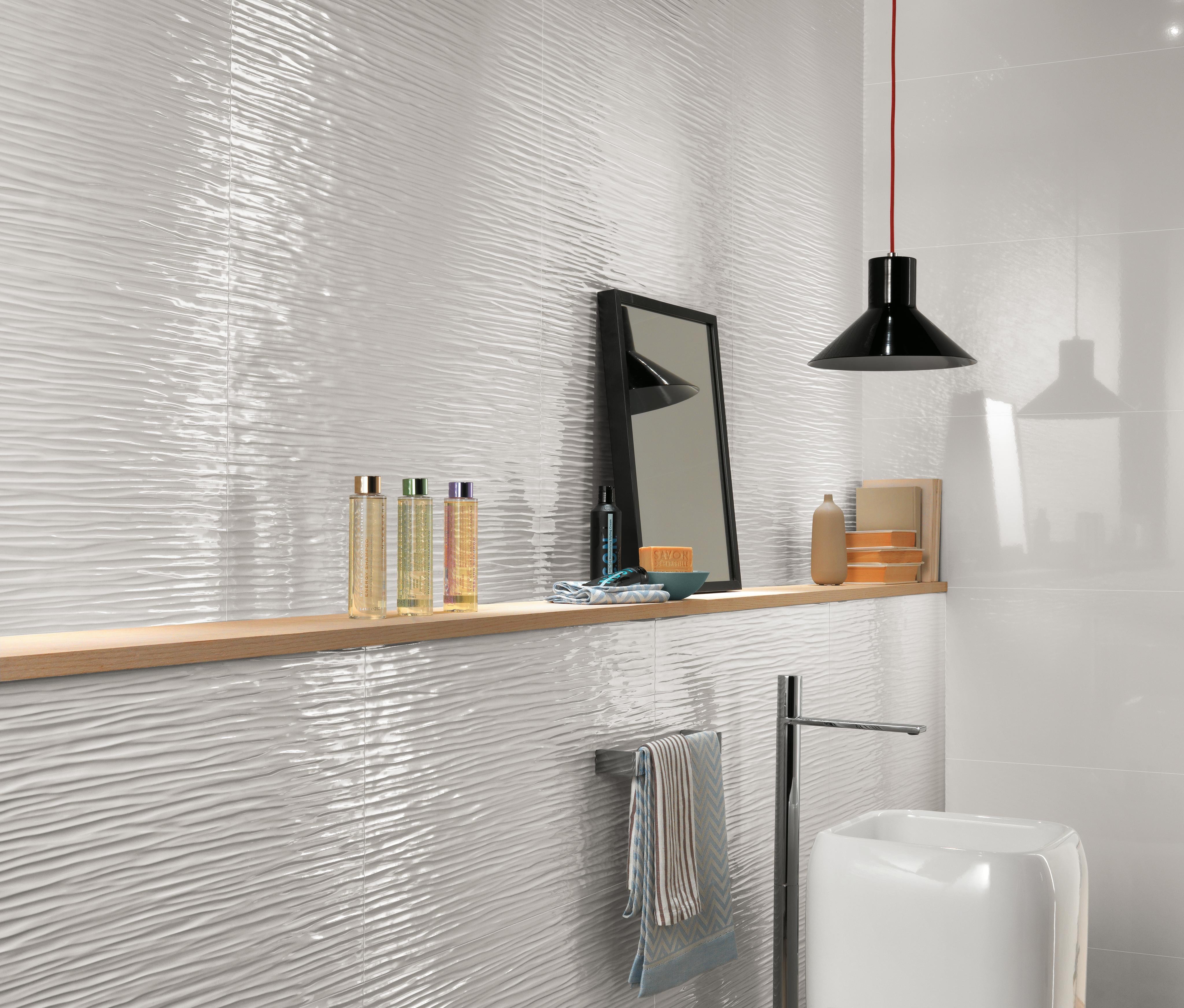 3D Wall Wave White Glossy, Solid White Glossy