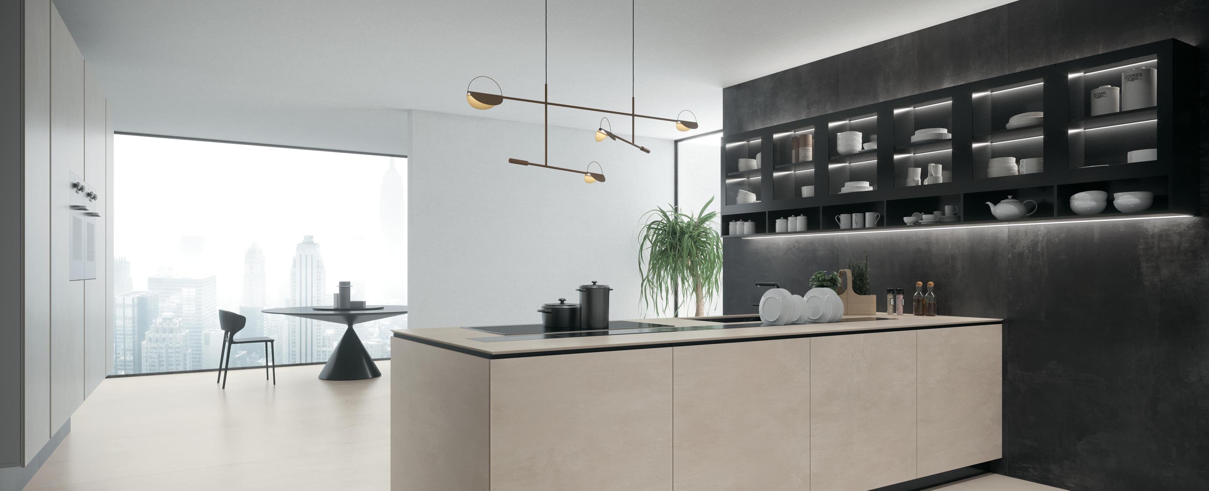 Piastrelle grande formato Cucina Effetto cemento Bianco