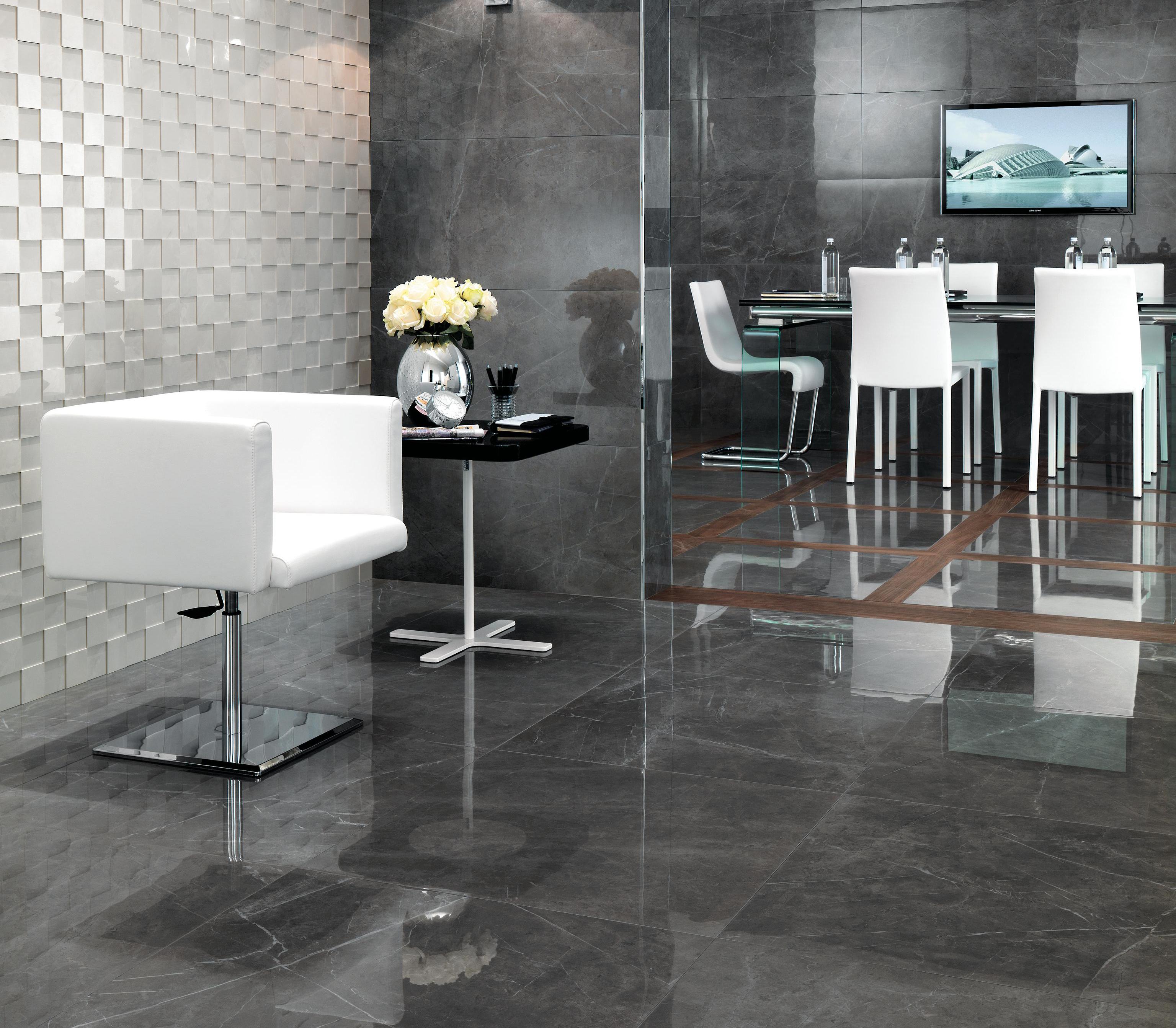 Pavimento e Rivestimento Ufficio Effetto marmo Grigio