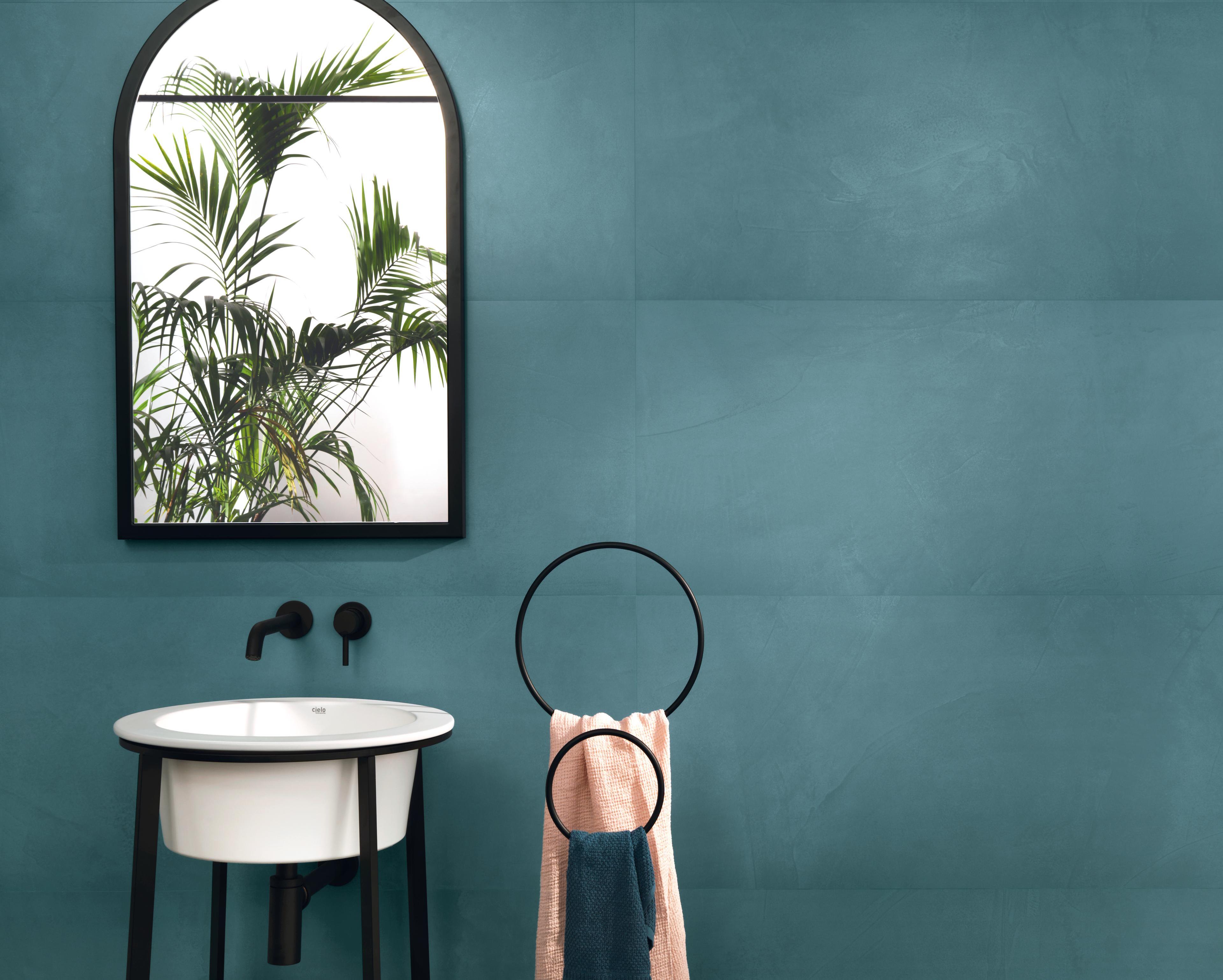 Rivestimento Bagno Effetto resina Blu