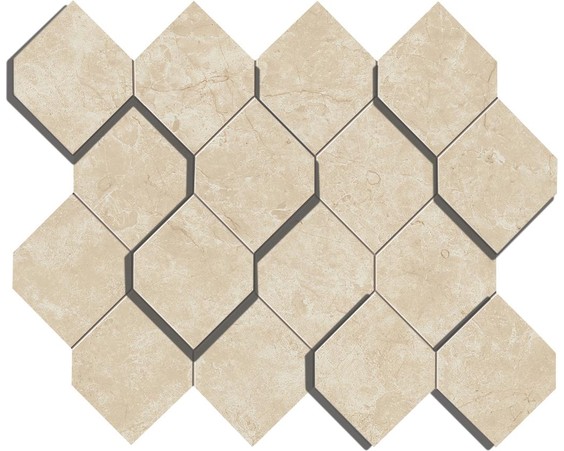 AtlasConcorde MarvelStone CreamPrestige MosaicoEsagono3D 28.2x35.3 AS38