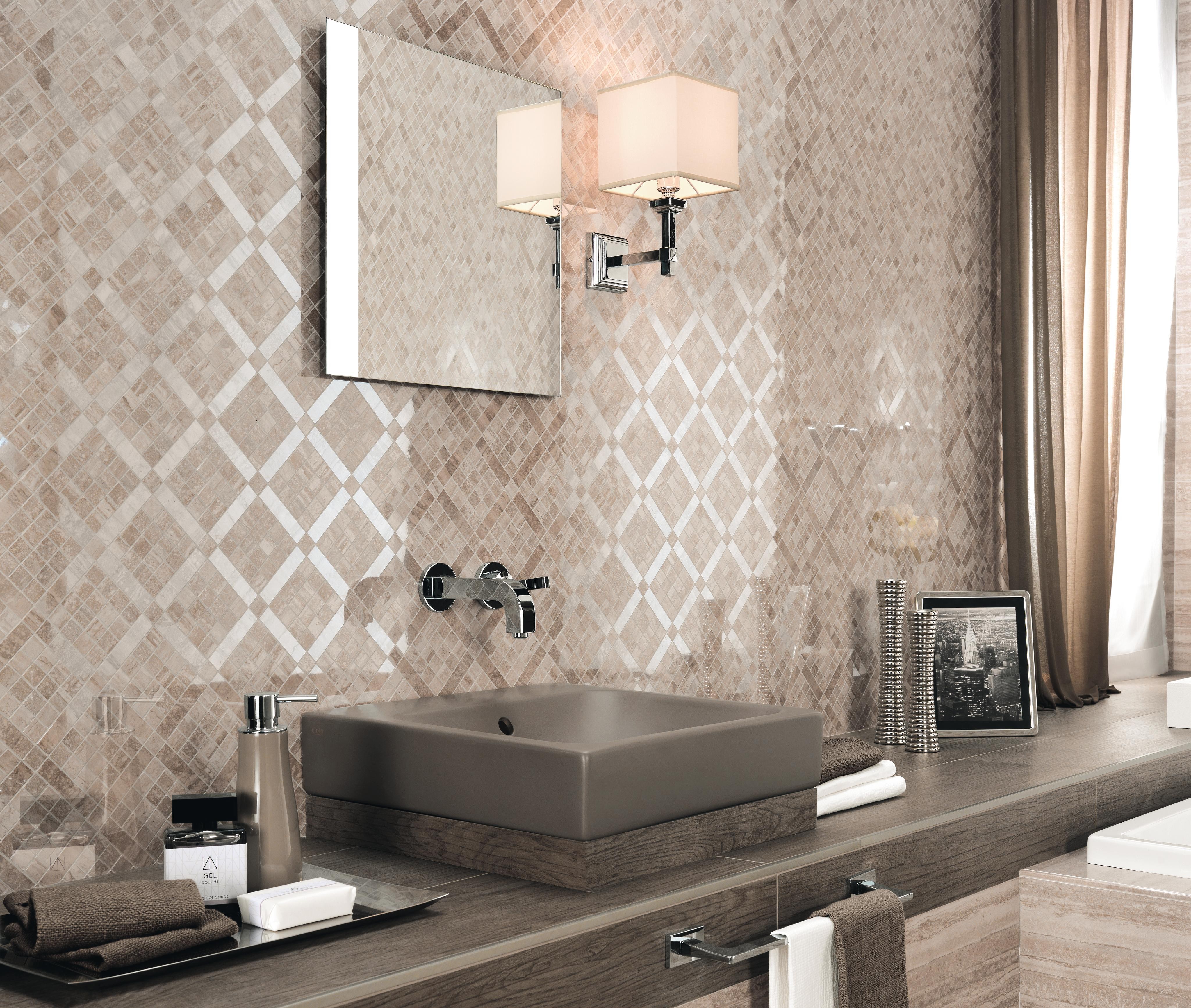 Marvel Pro Travertino Silver Diagonal Mosaic