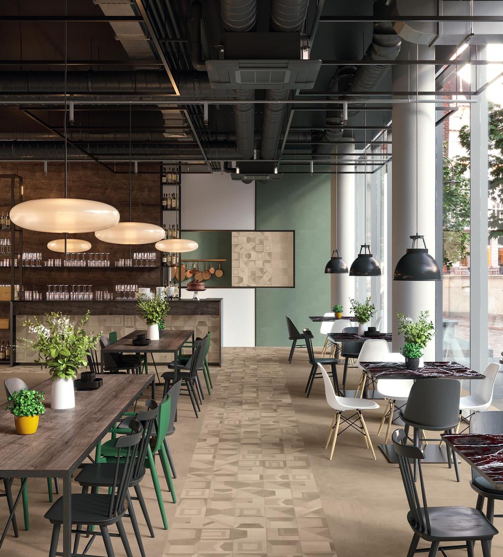 Pavimento e Rivestimento Bar Effetto cementine Beige