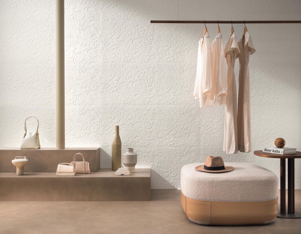 Piastrelle grande formato Negozio Effetto 3D Bianco