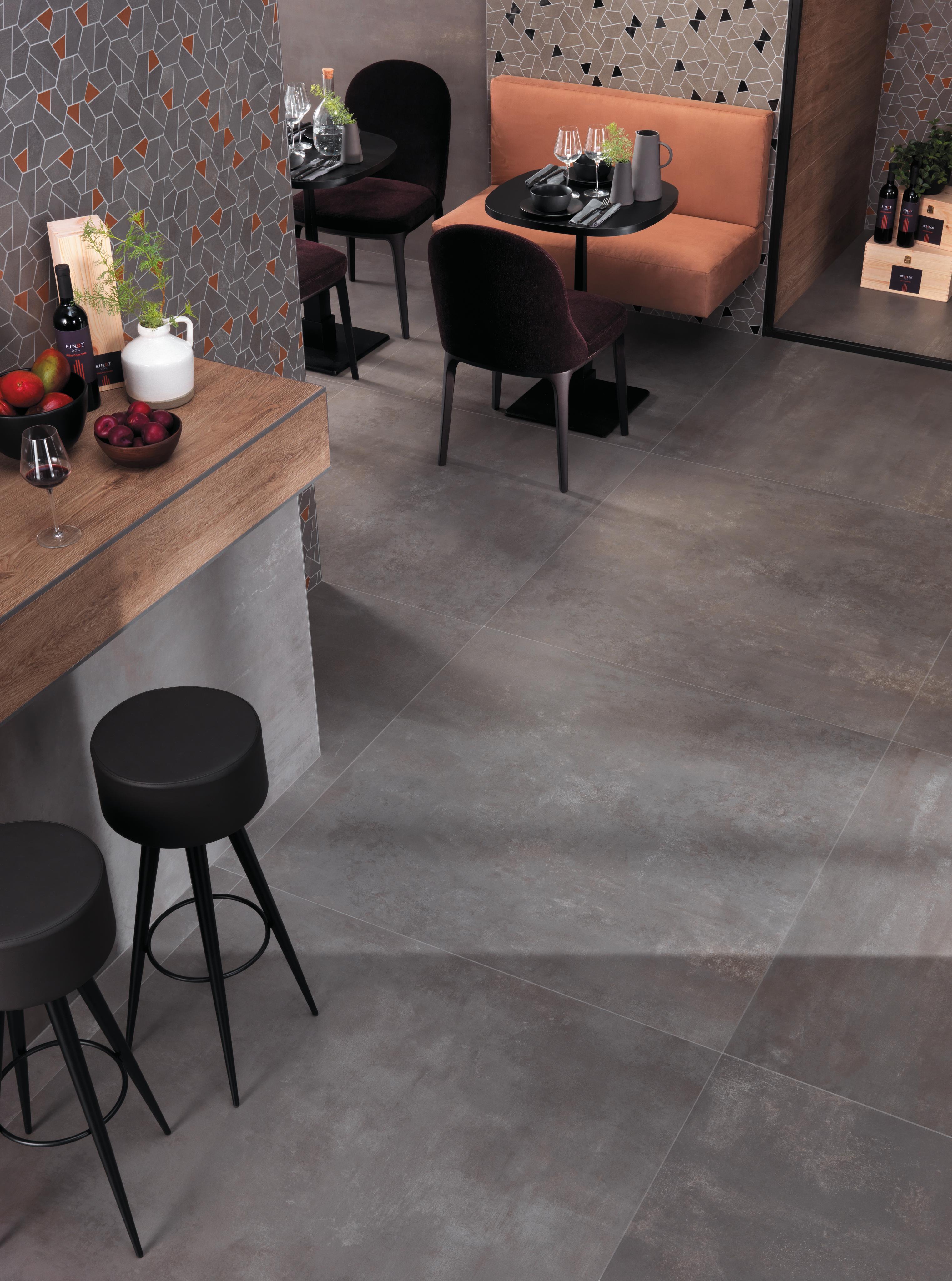 Piastrelle grande formato Bar Effetto cemento Grigio